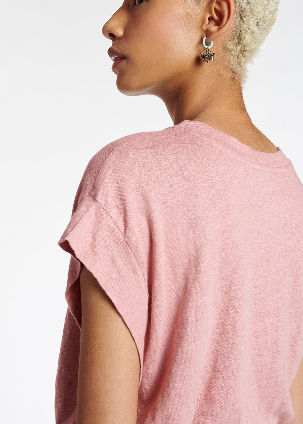 T-shirt en lin rose clair RE—SSENTIEL | Essentiel second hand