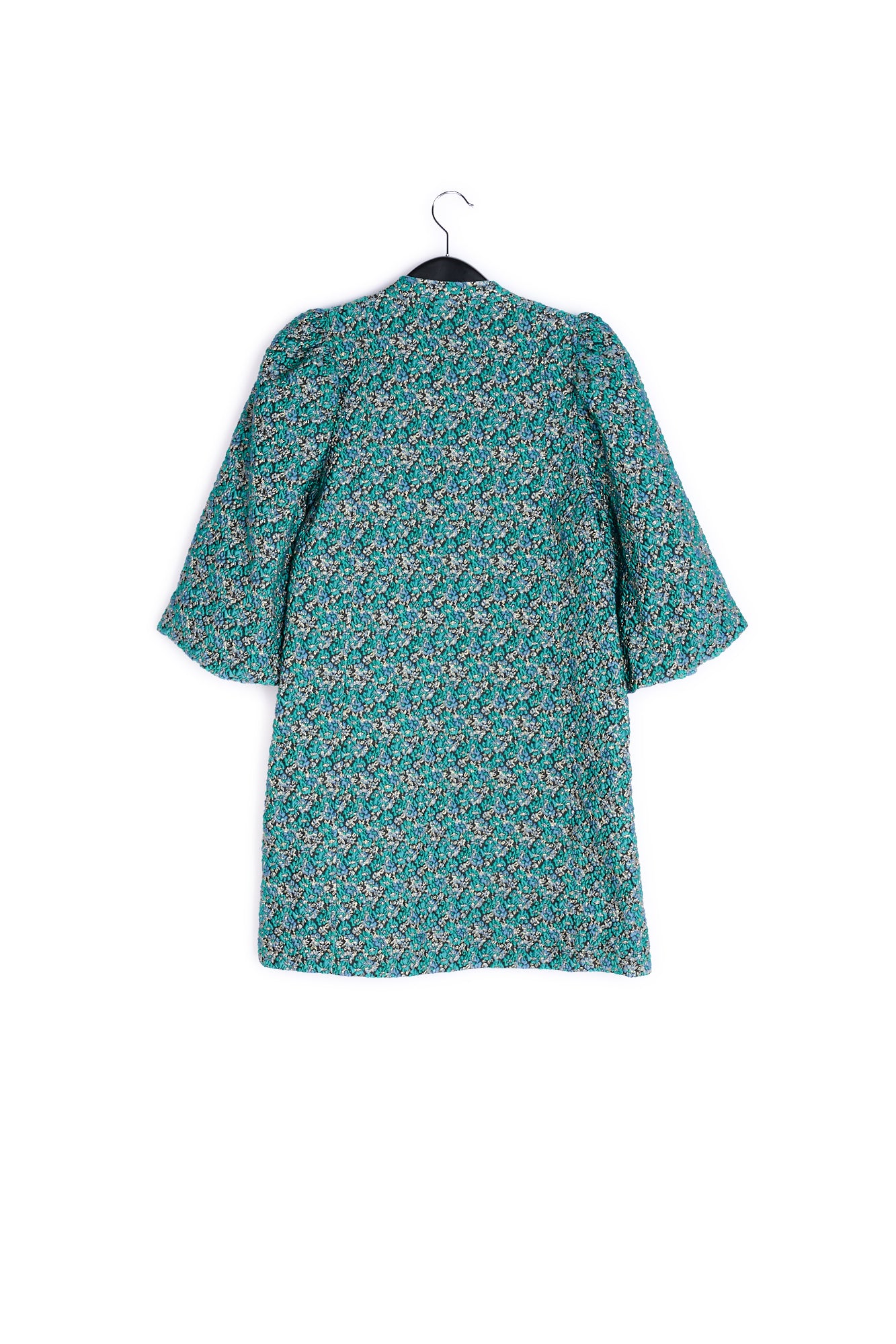 Blue floral jacquard mini dress RE—SSENTIEL | Essentiel second hand