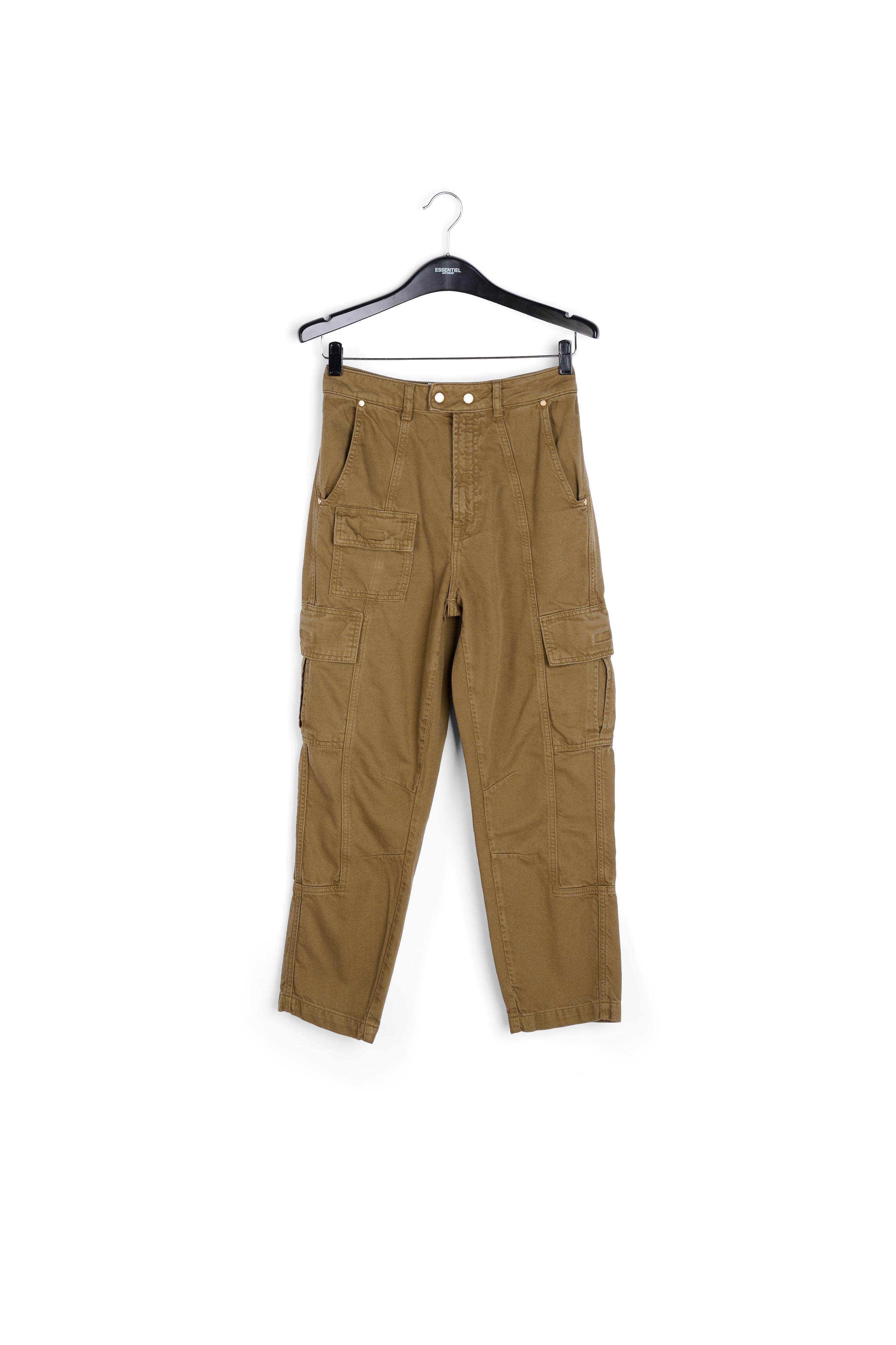 Jean treillis kaki aux jambes droites RE—SSENTIEL | Essentiel second hand