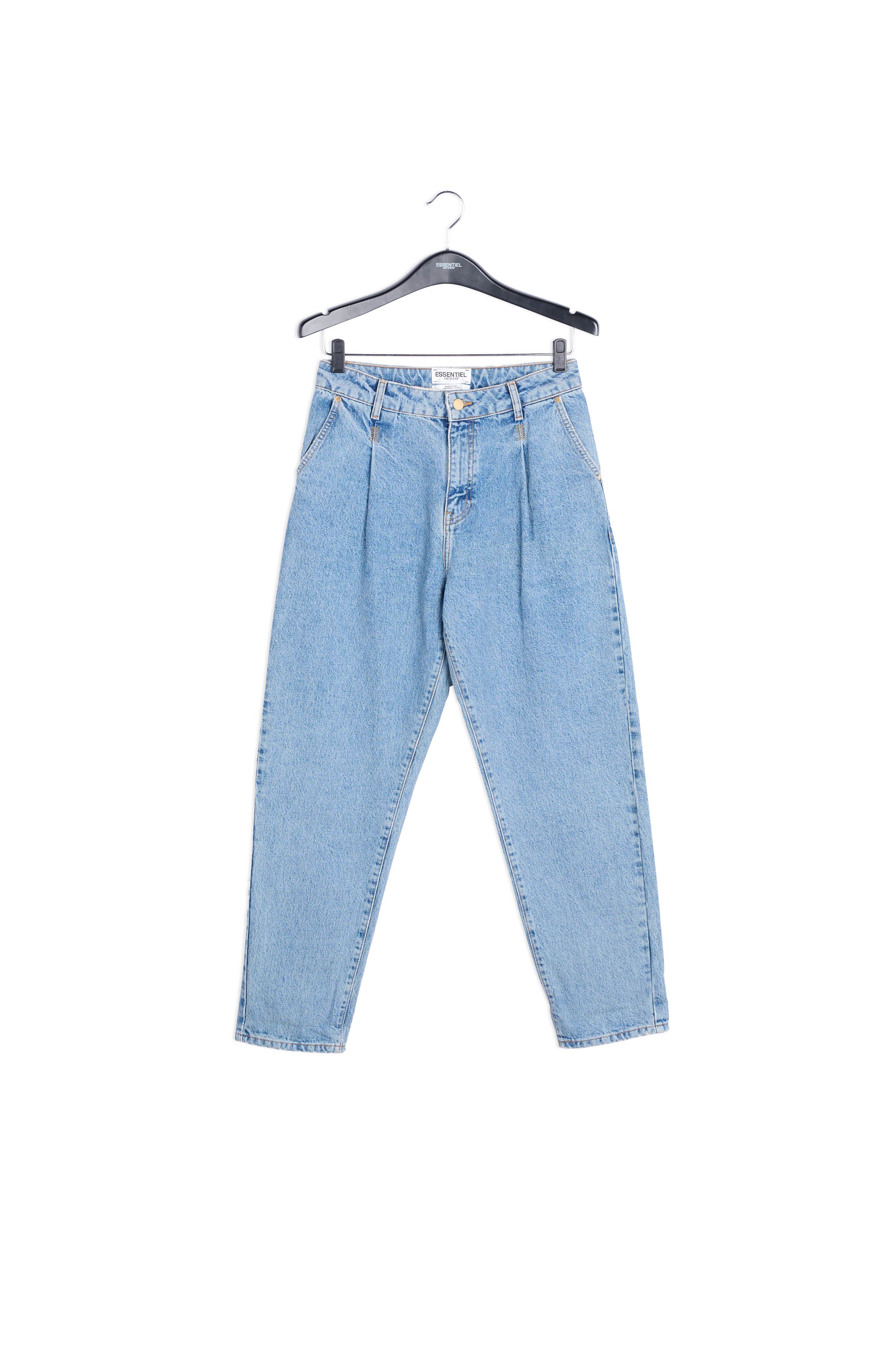 Donkerblauwe jeans met hoge taille RE—SSENTIEL | Essentiel second hand