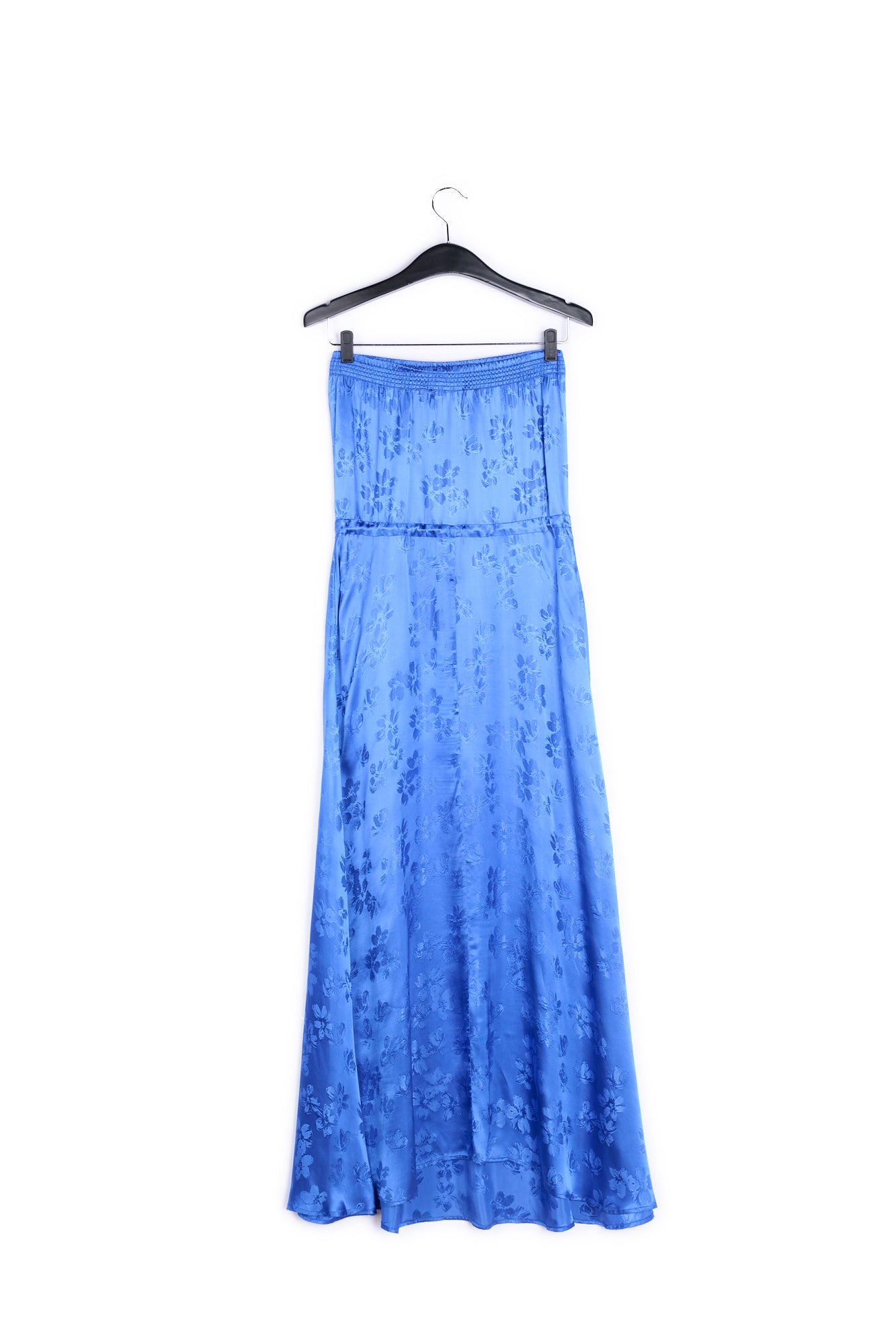 Cobalt blue floral-print jacquard maxi dress RE—SSENTIEL | Essentiel second hand