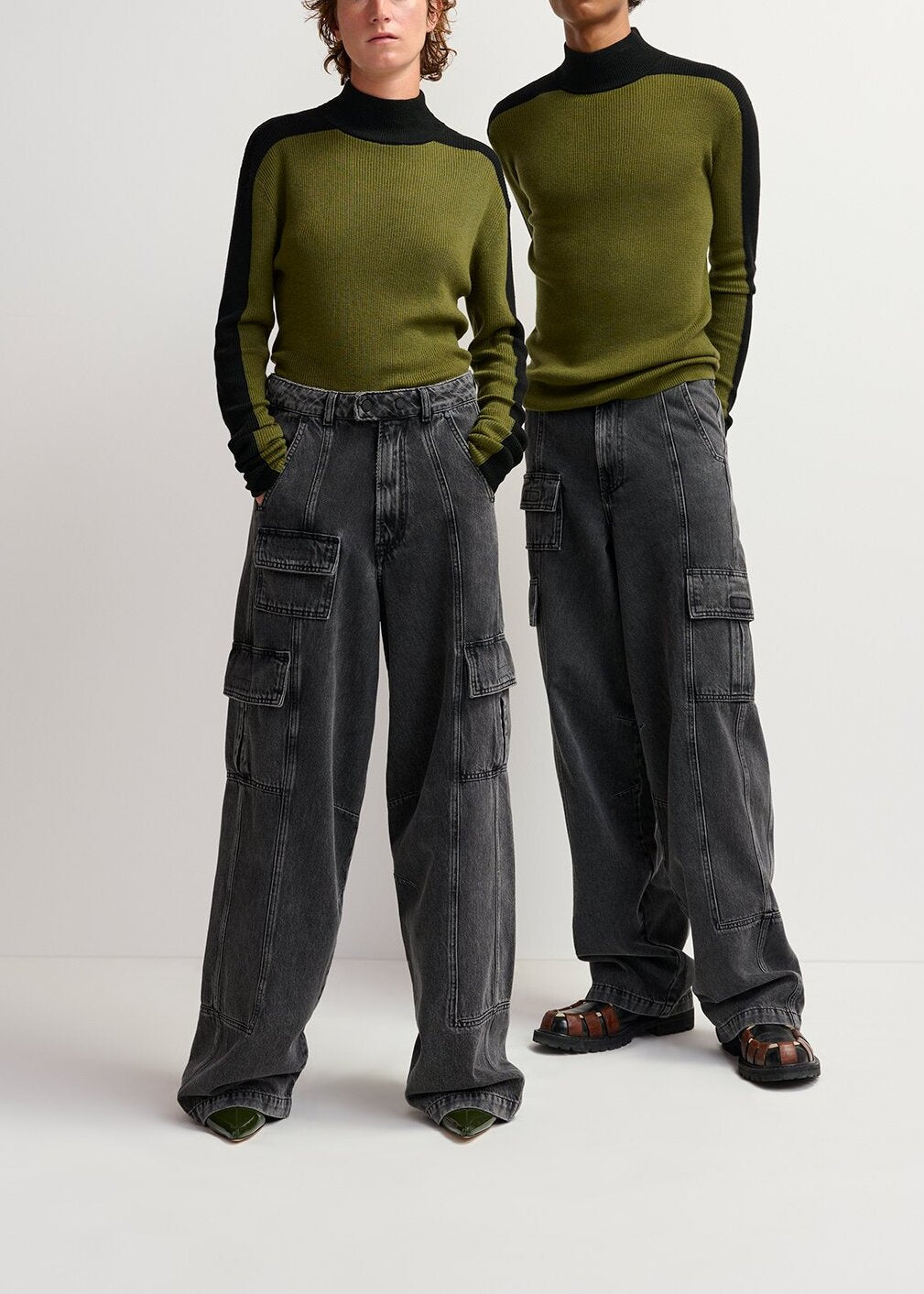 Black wide-leg cargo jeans RE—SSENTIEL | Essentiel second hand