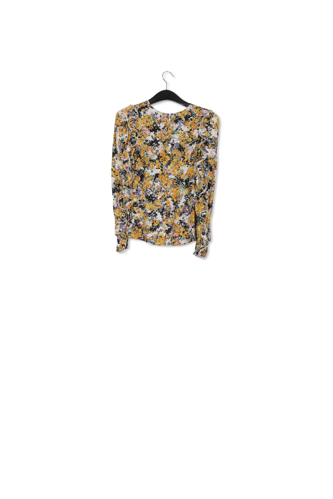 Off-white ruffled floral-print top RE—SSENTIEL | Essentiel second hand