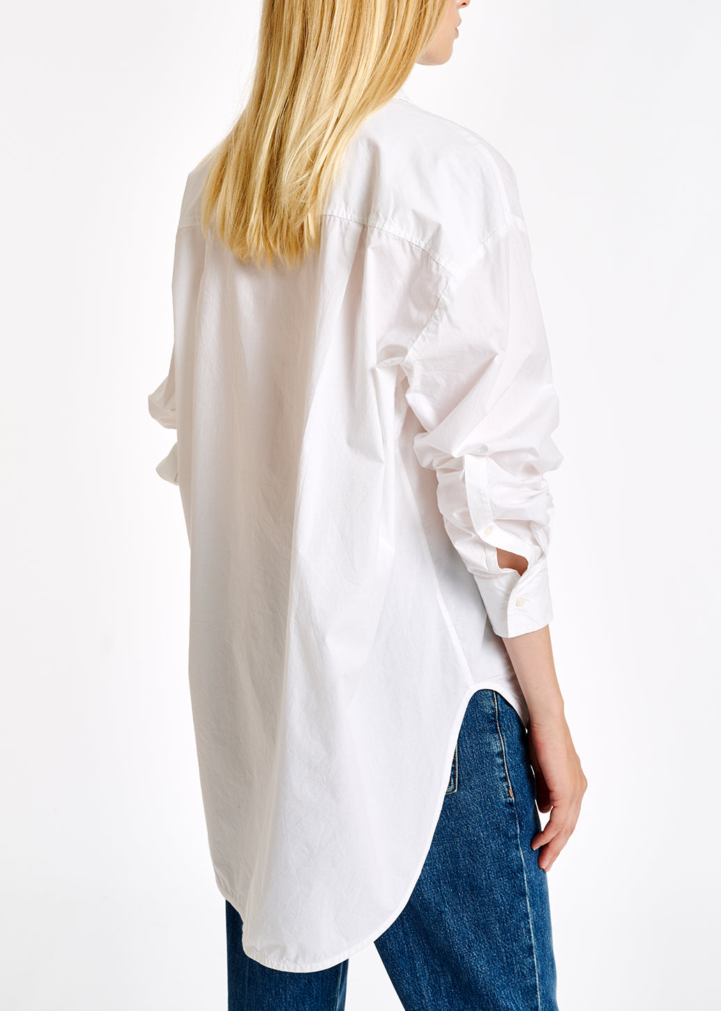 White poplin-cotton shirt with rhinestone-embellishment RE—SSENTIEL | Essentiel second hand