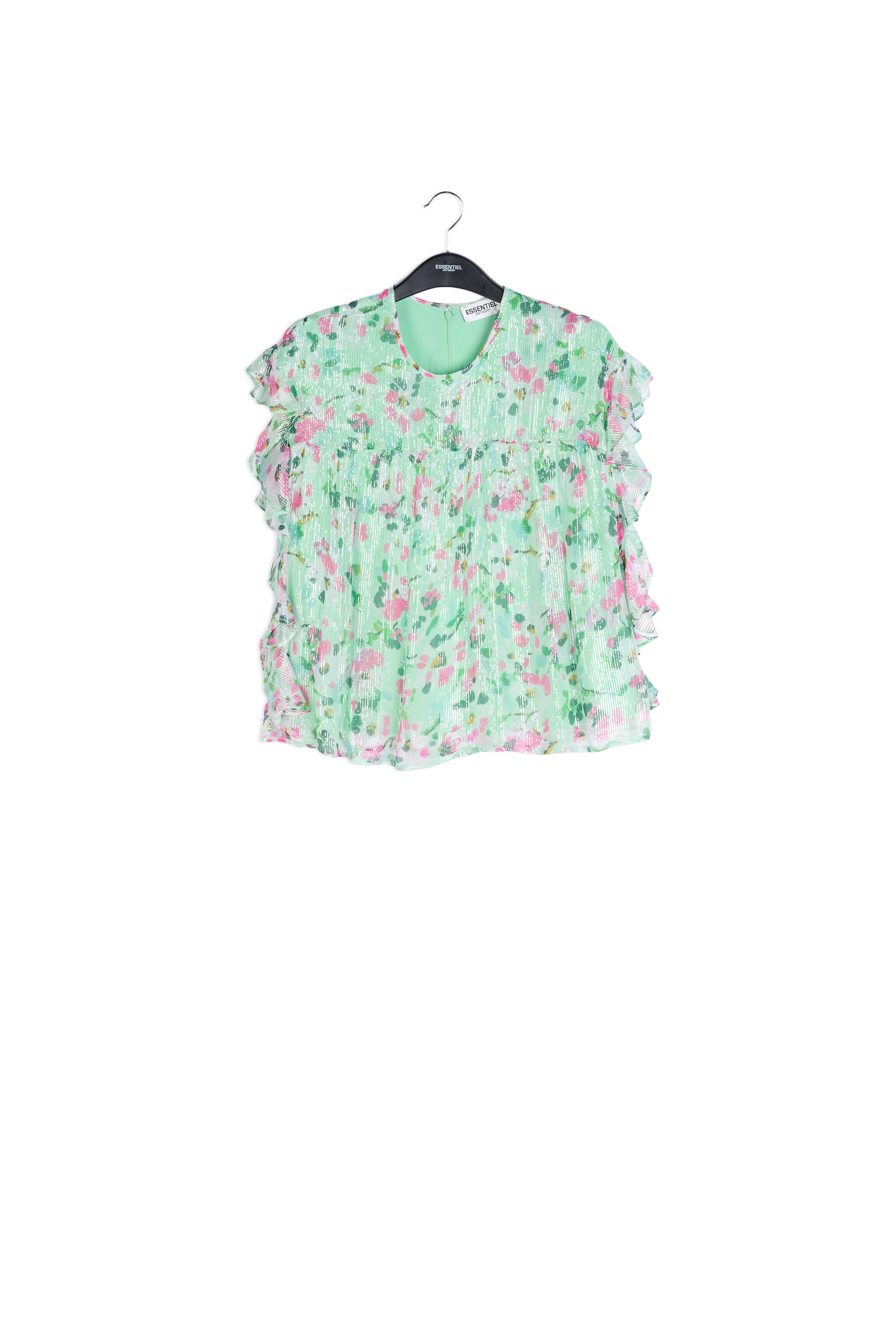 Top vert menthe à imprimé floral RE—SSENTIEL | Essentiel second hand