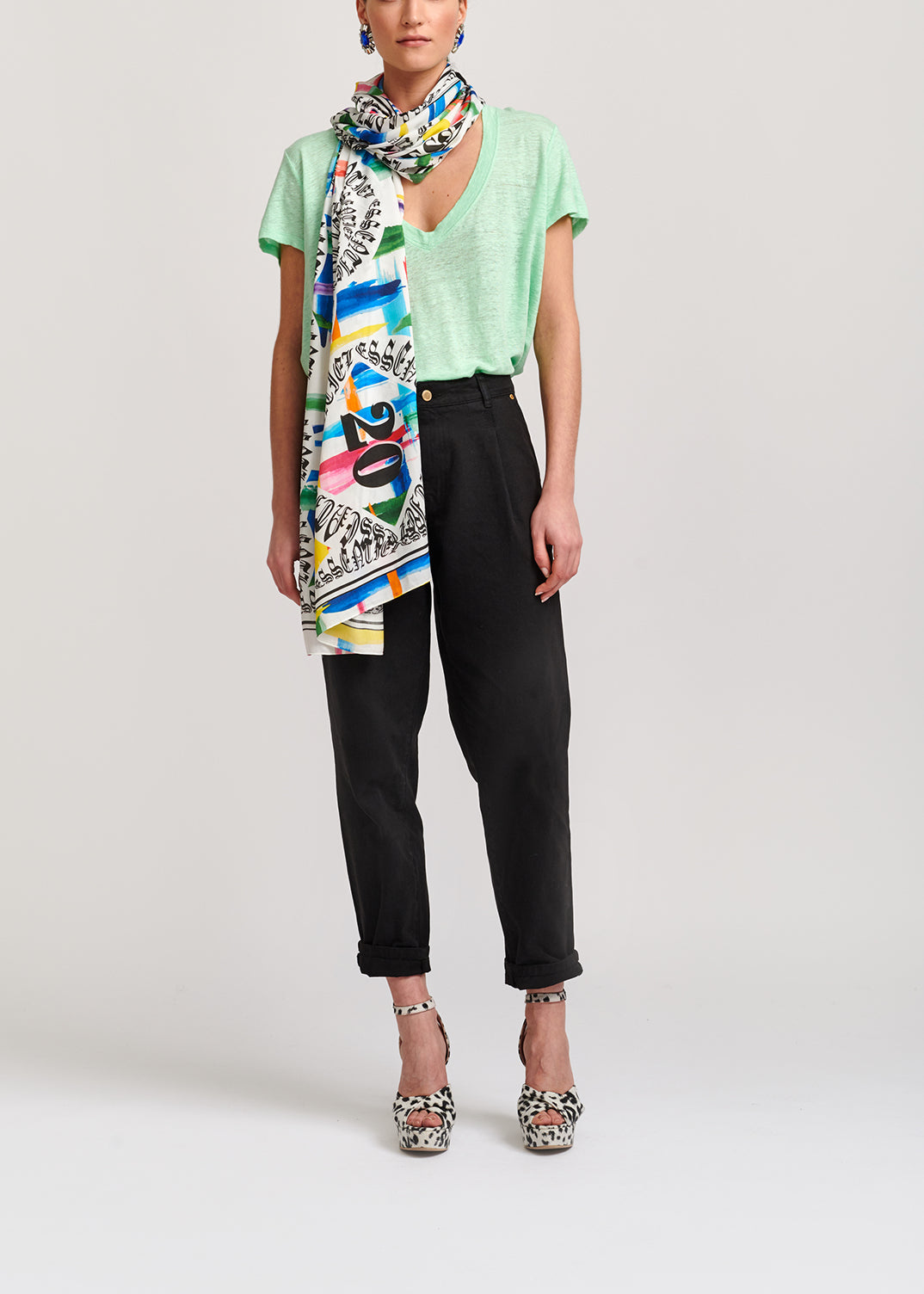 Multicolored 20 years essentiel scarf RE—SSENTIEL | Essentiel second hand