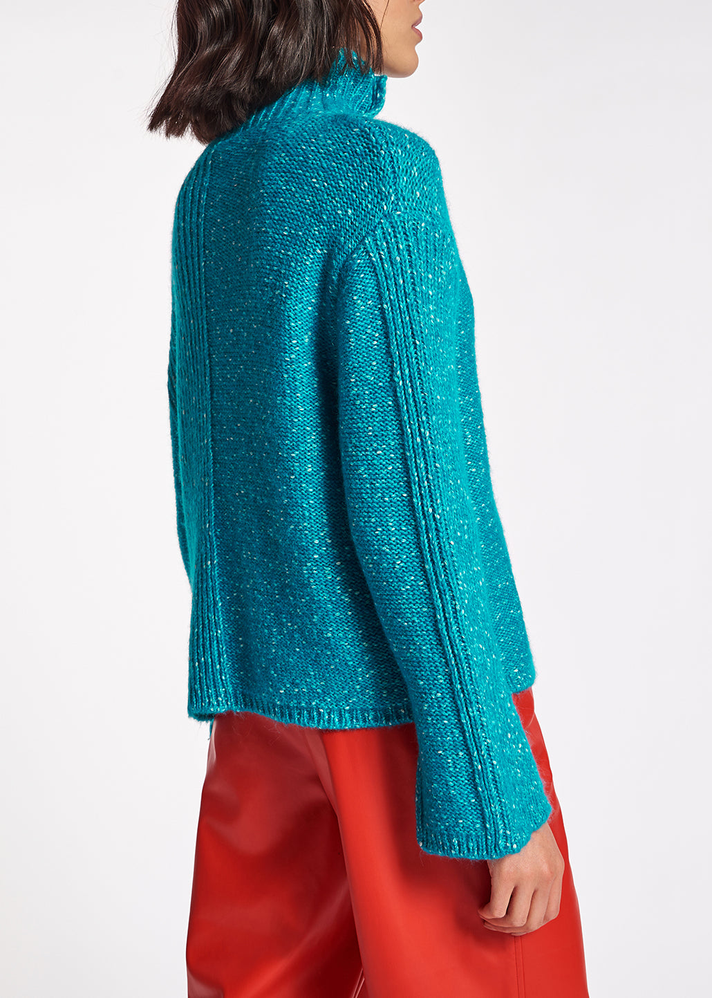 Blue mélange turtleneck knit sweater RE—SSENTIEL | Essentiel second hand