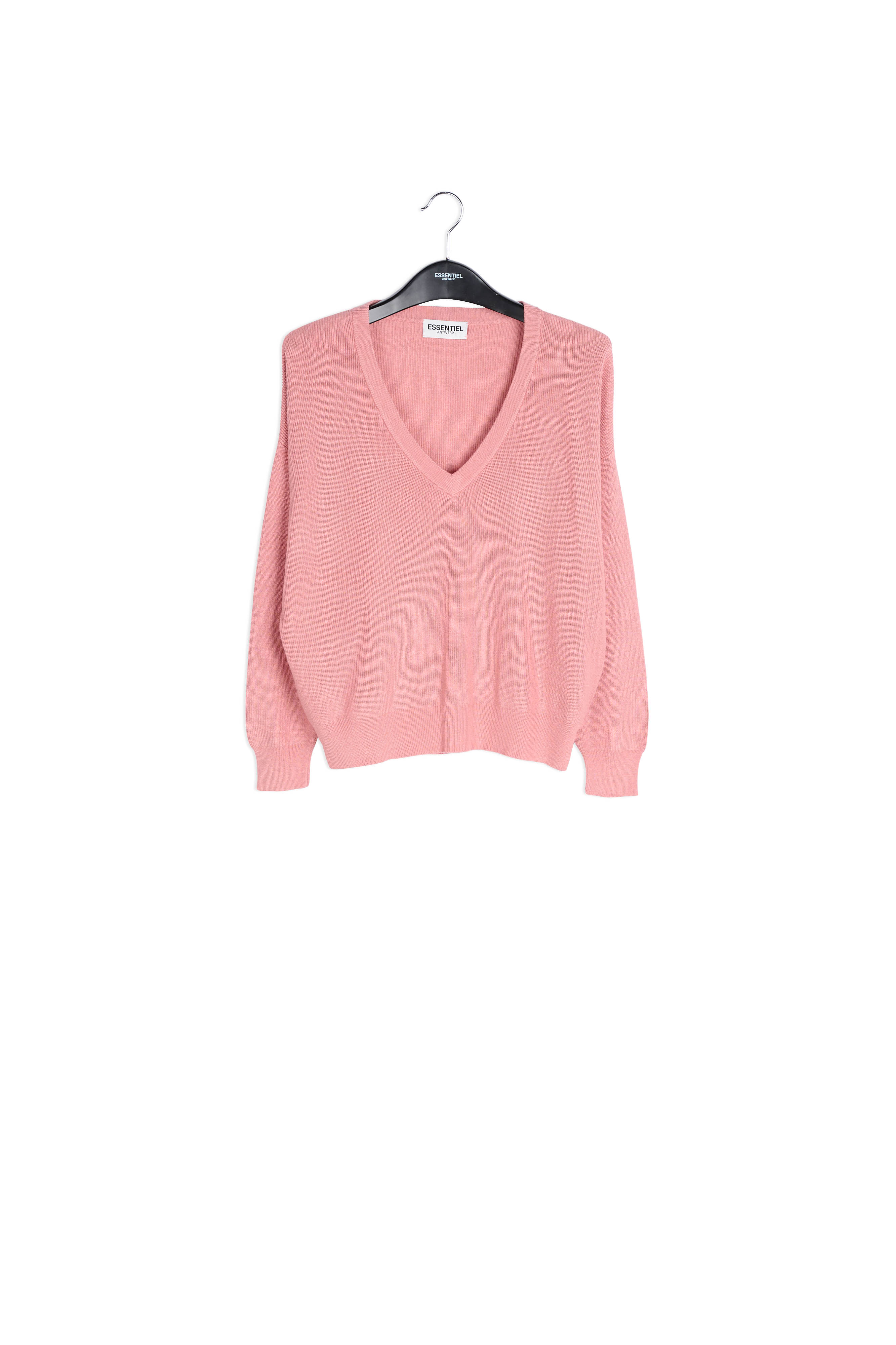 Pink oversized fine-knit sweater RE—SSENTIEL | Essentiel second hand