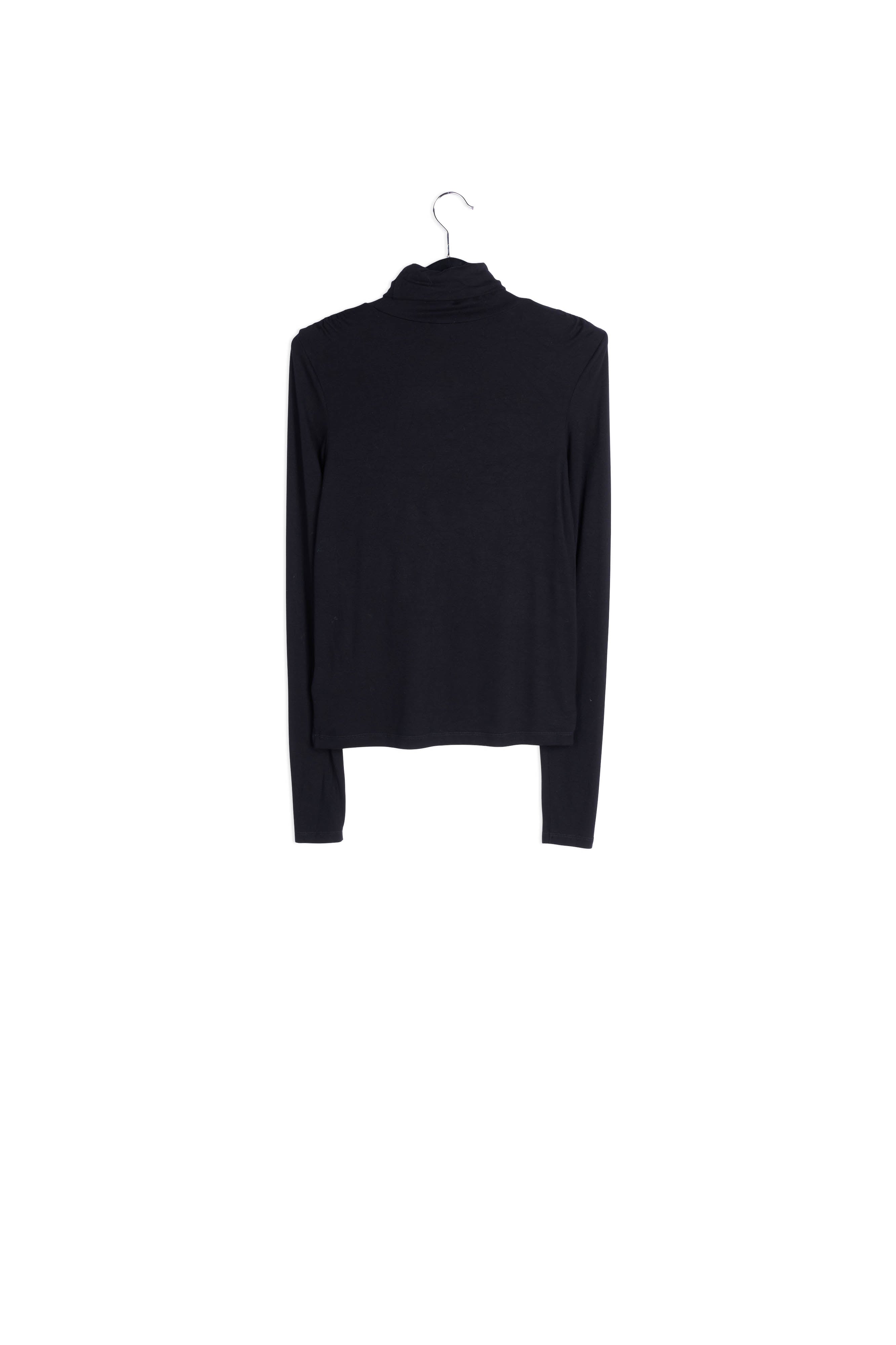 Black turtleneck long-sleeved T-shirt RE—SSENTIEL | Essentiel second hand