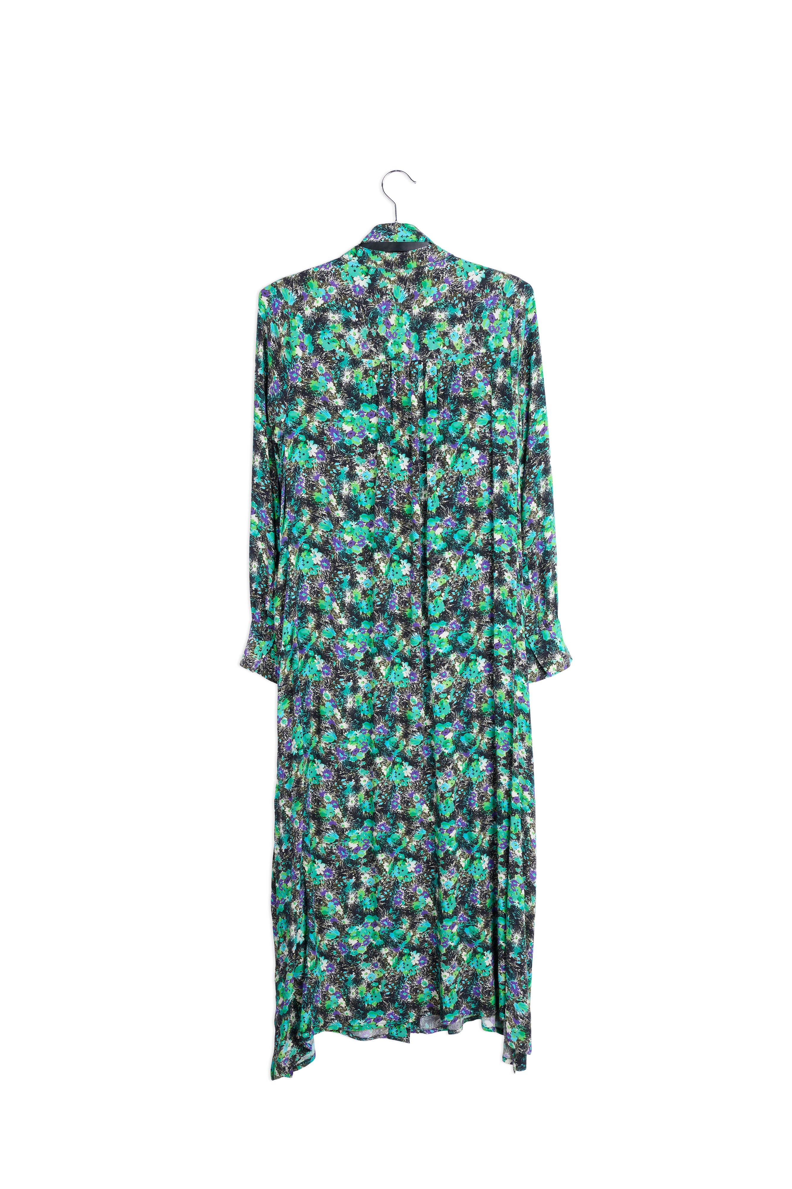 Groene A-lijn hemdjurk met bloemenprint RE—SSENTIEL | Essentiel second hand
