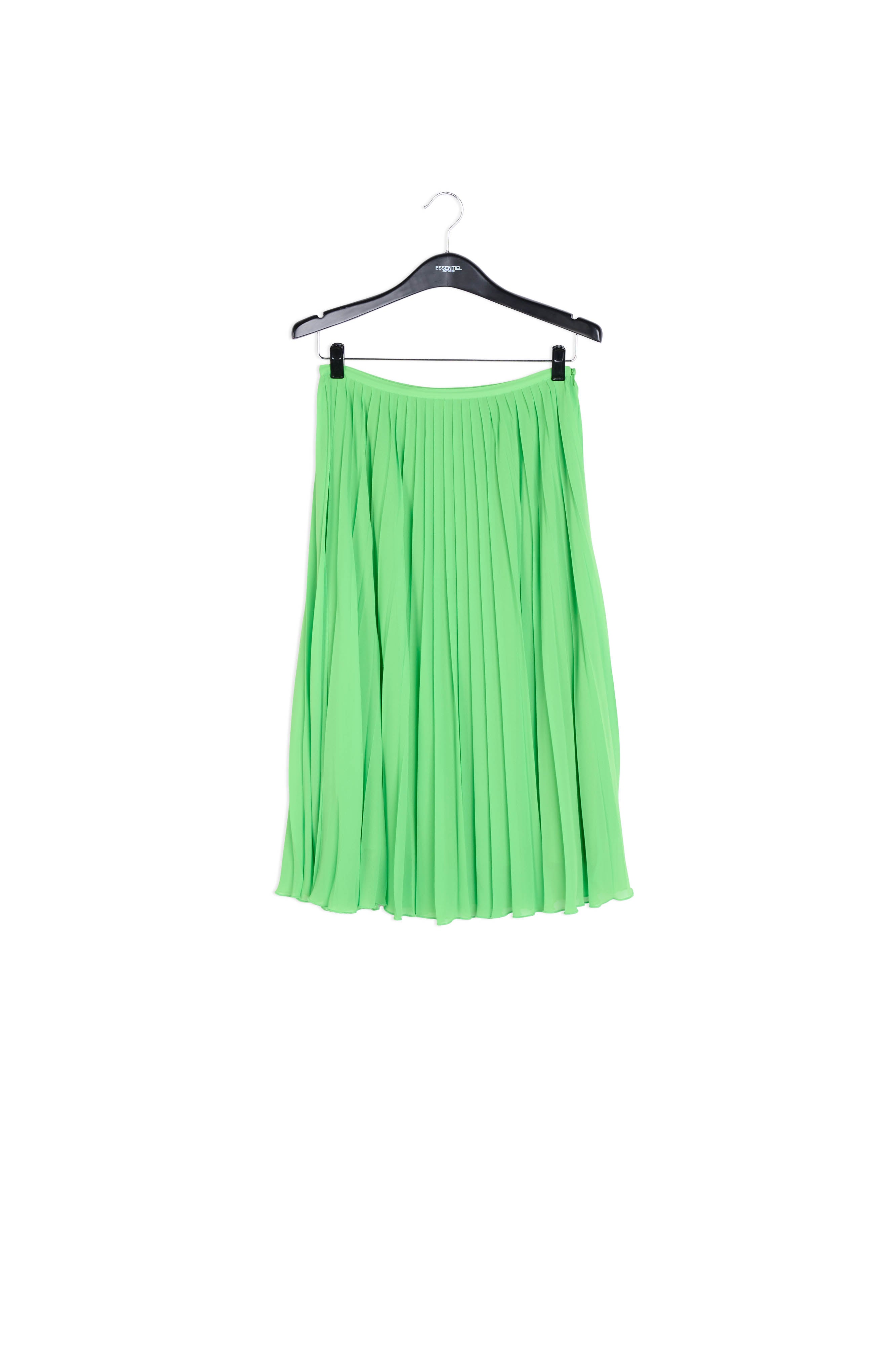 Bright green plissé midi skirt RE—SSENTIEL | Essentiel second hand