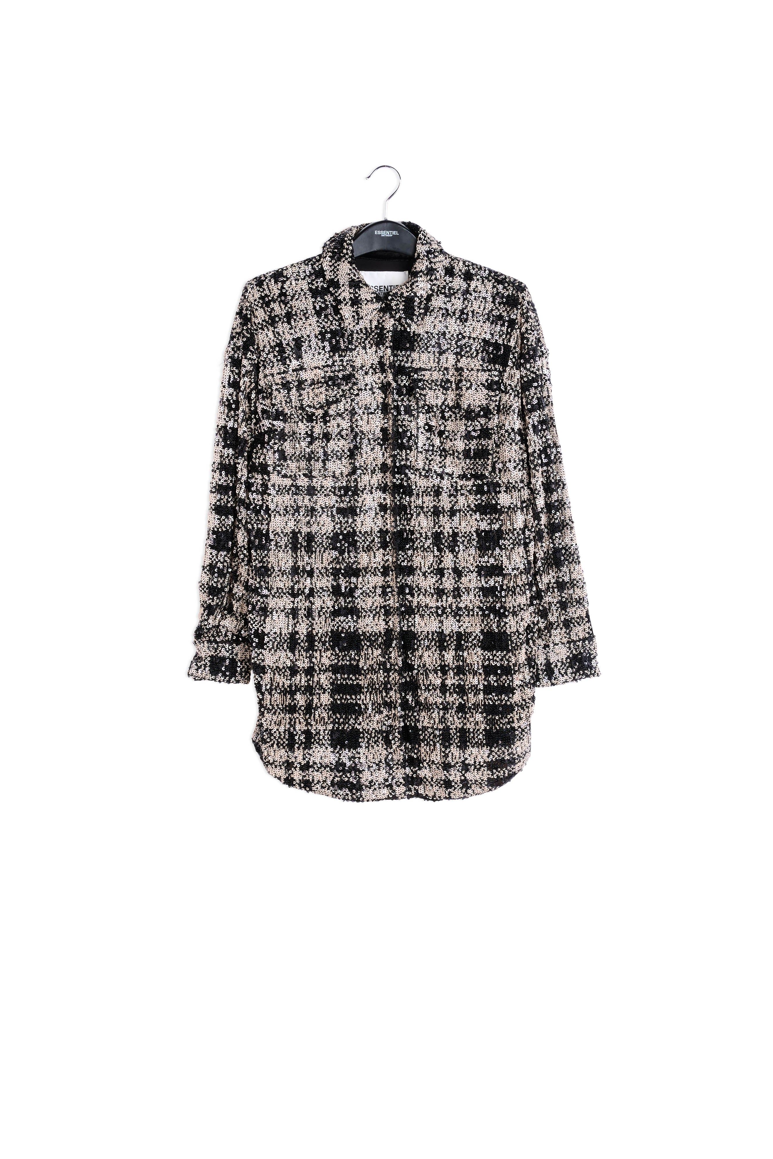 Black and white sequined overshirt RE—SSENTIEL | Essentiel second hand