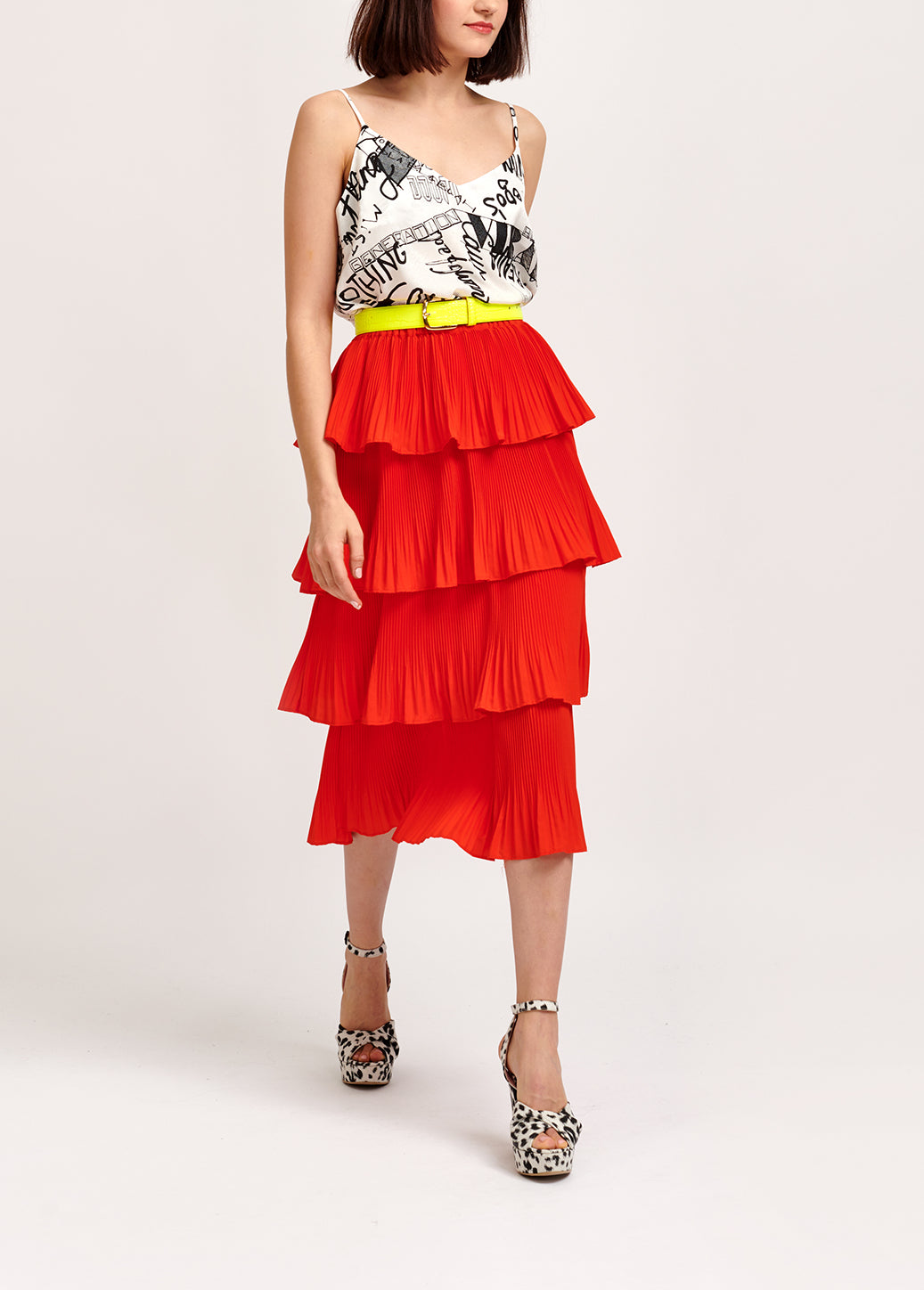 Off-white and black graffiti-print camisole RE—SSENTIEL | Essentiel second hand