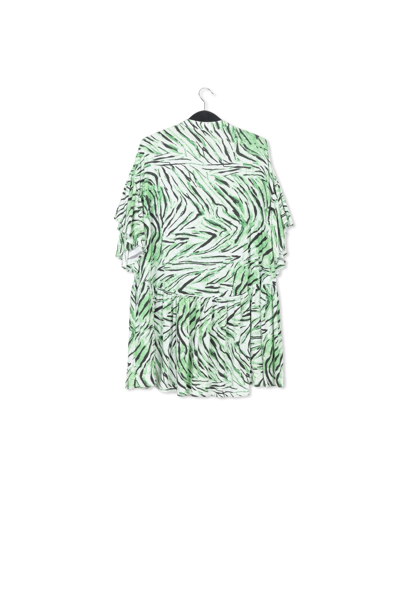 Mini robe vert menthe à  imprimé tigre RE—SSENTIEL | Essentiel second hand