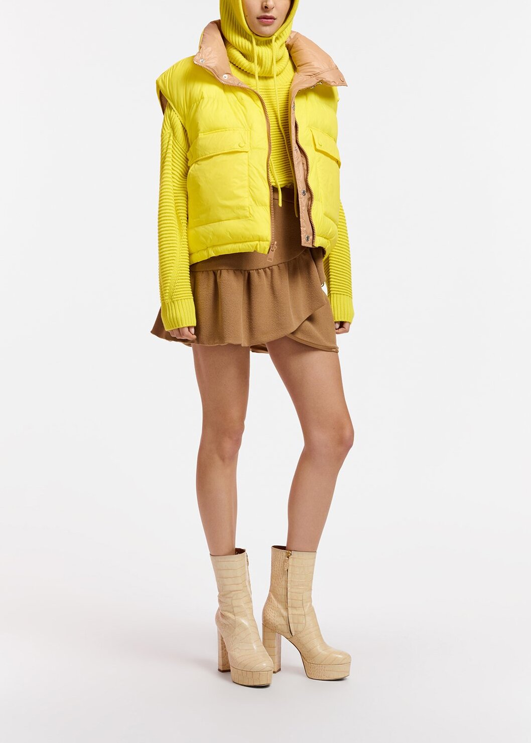 Camel mini wrap skirt RE—SSENTIEL | Essentiel second hand