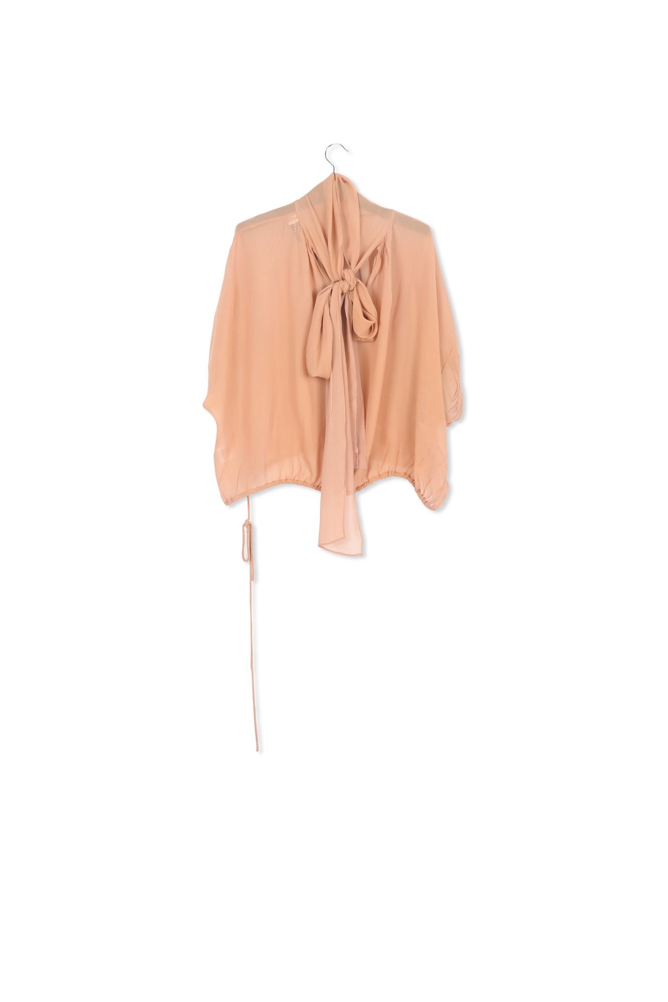 Tan voluminous sheer top RE—SSENTIEL | Essentiel second hand