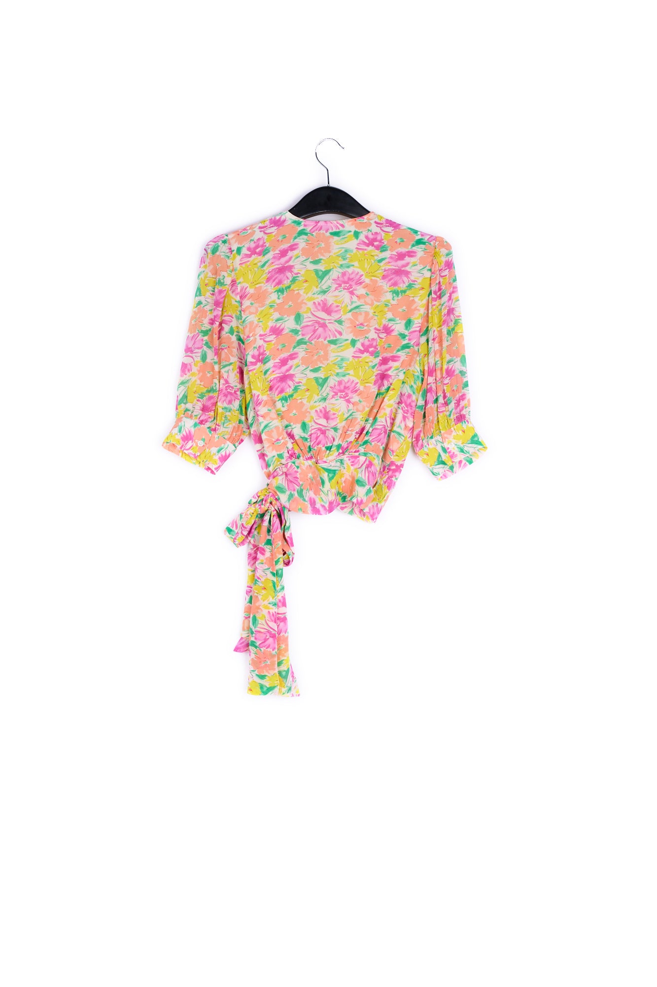 Multicolored floral-print wrap top RE—SSENTIEL | Essentiel second hand