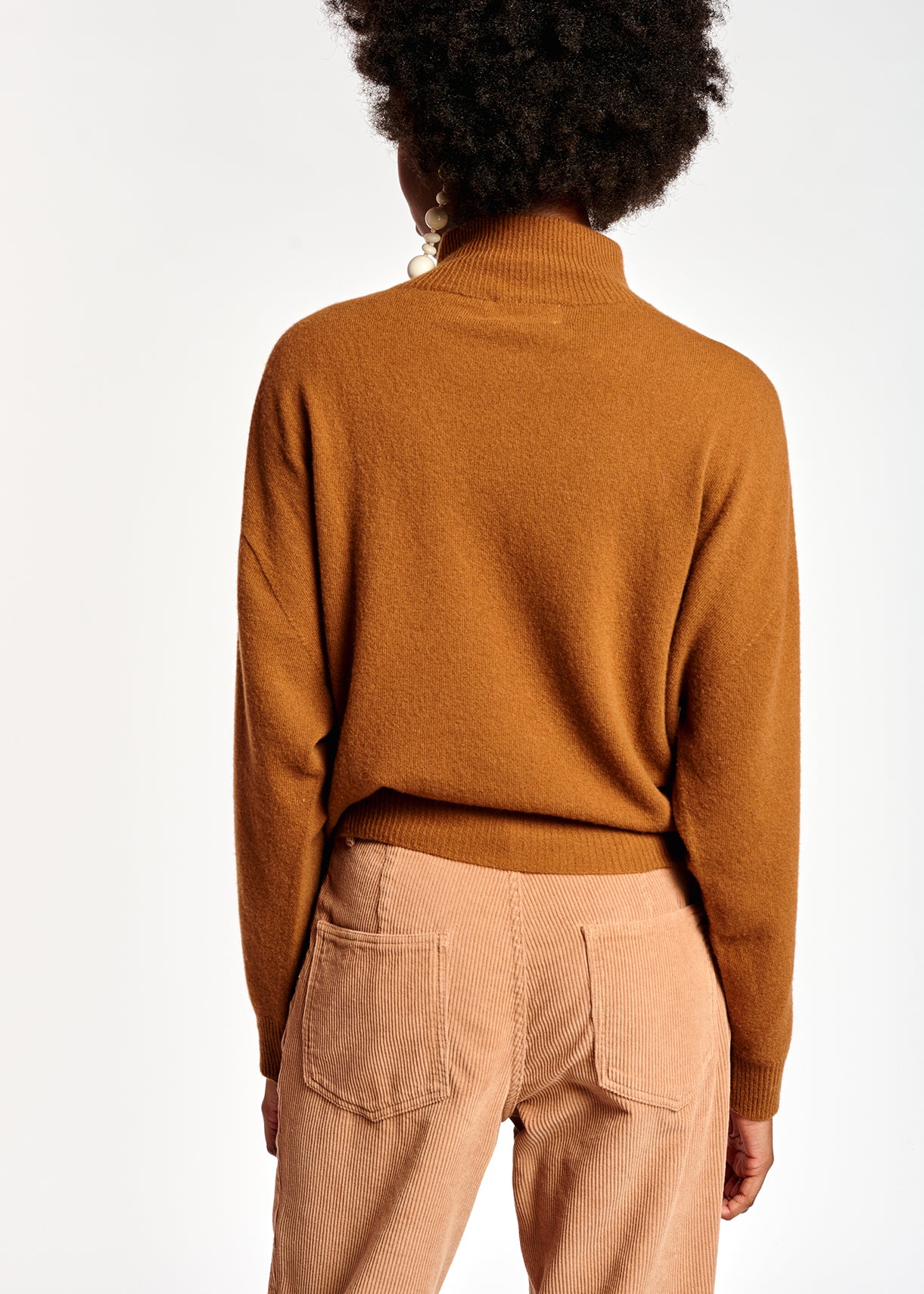 Camel merino wool blend turtleneck sweater RE—SSENTIEL | Essentiel second hand