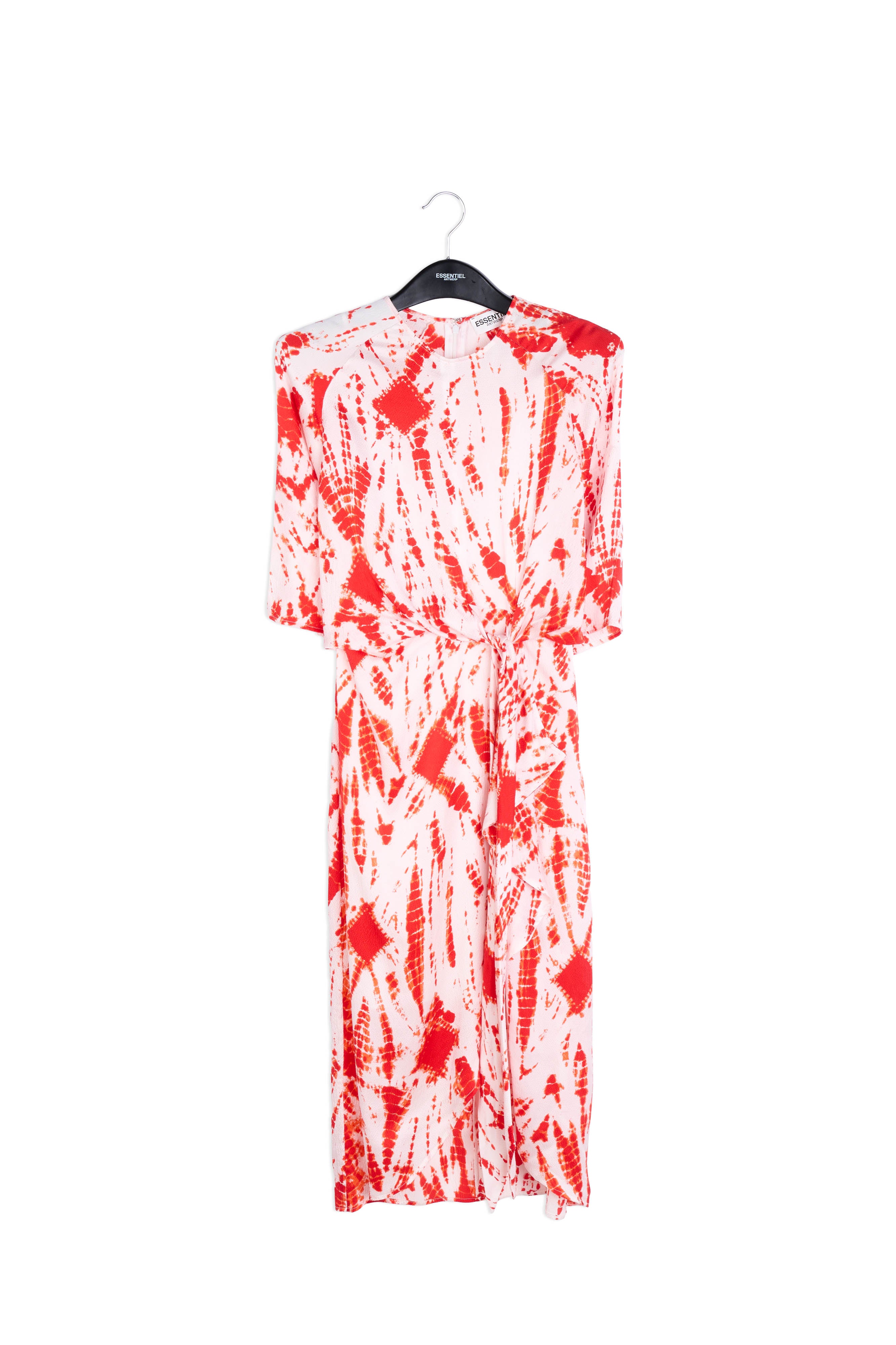 Robe midi en soie tie-dye blanc cassé et vert RE—SSENTIEL | Essentiel second hand