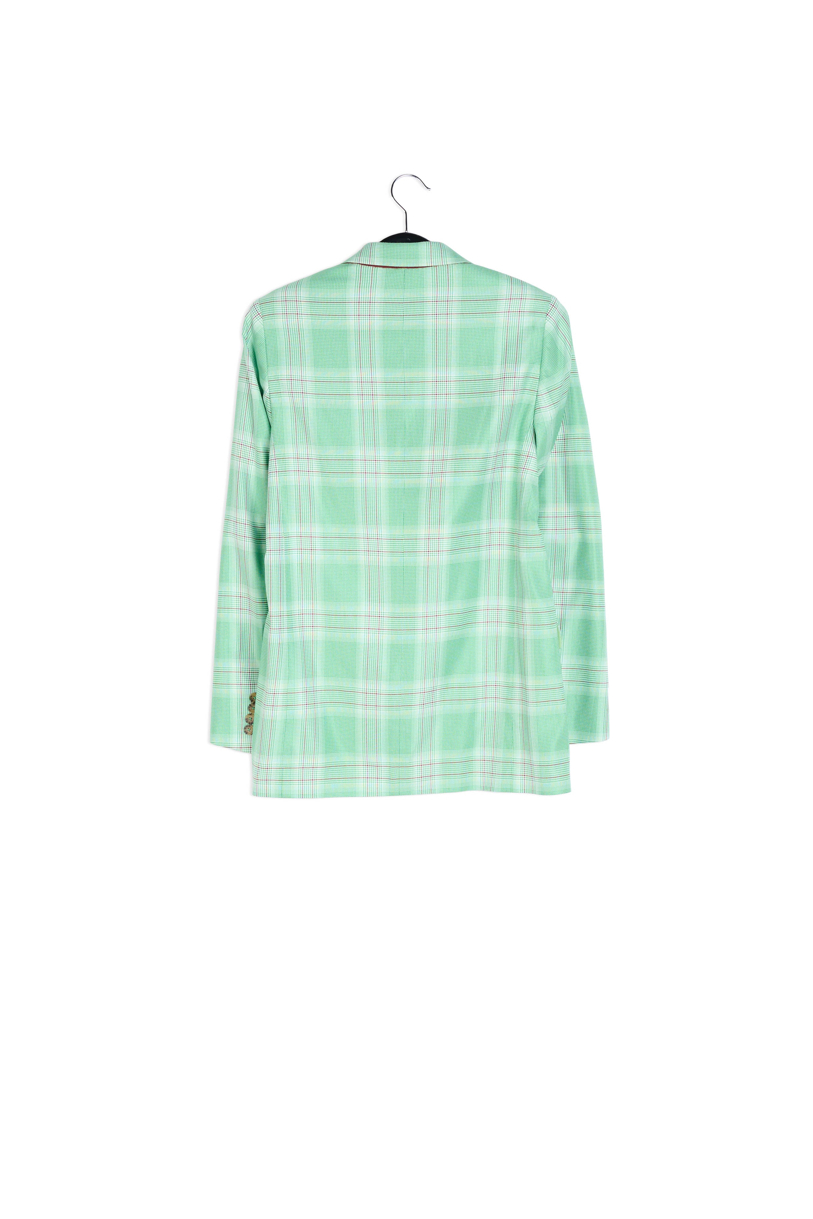 Veste croisée en tartan vert RE—SSENTIEL | Essentiel second hand