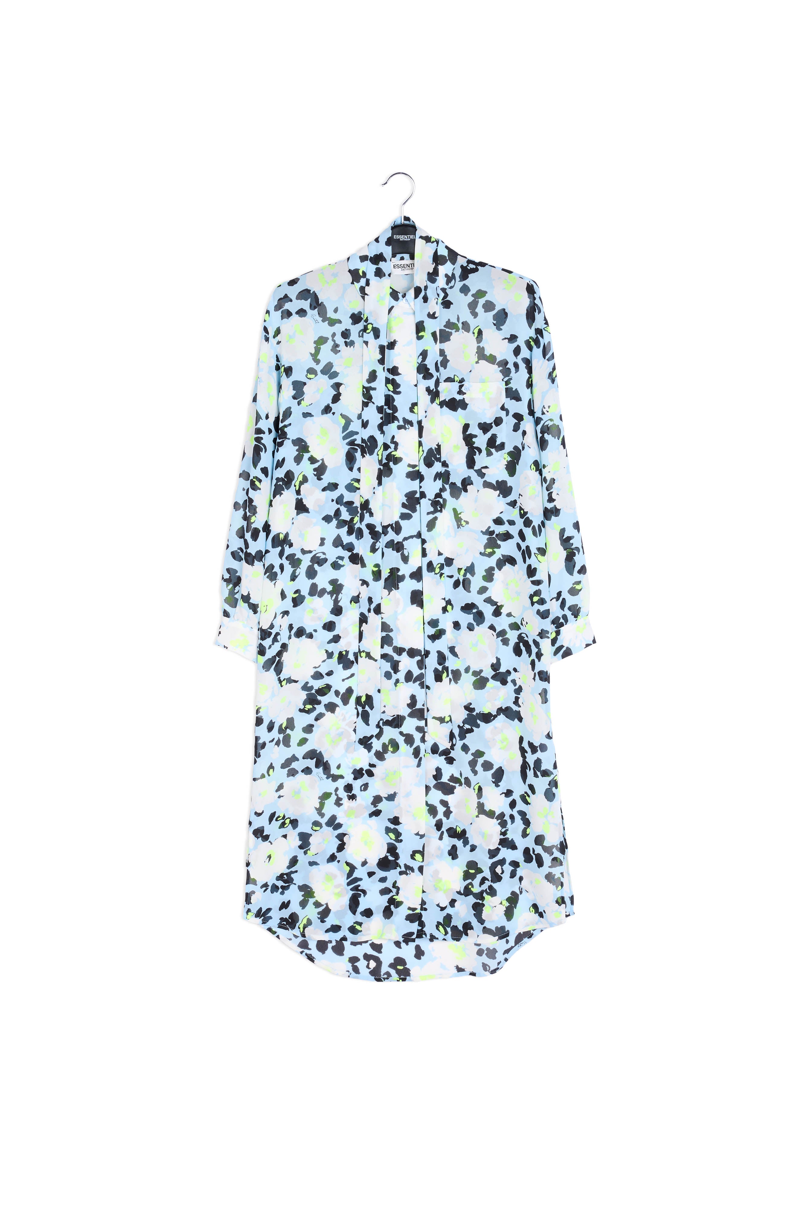 Light blue floral-print shirt dress RE—SSENTIEL | Essentiel second hand