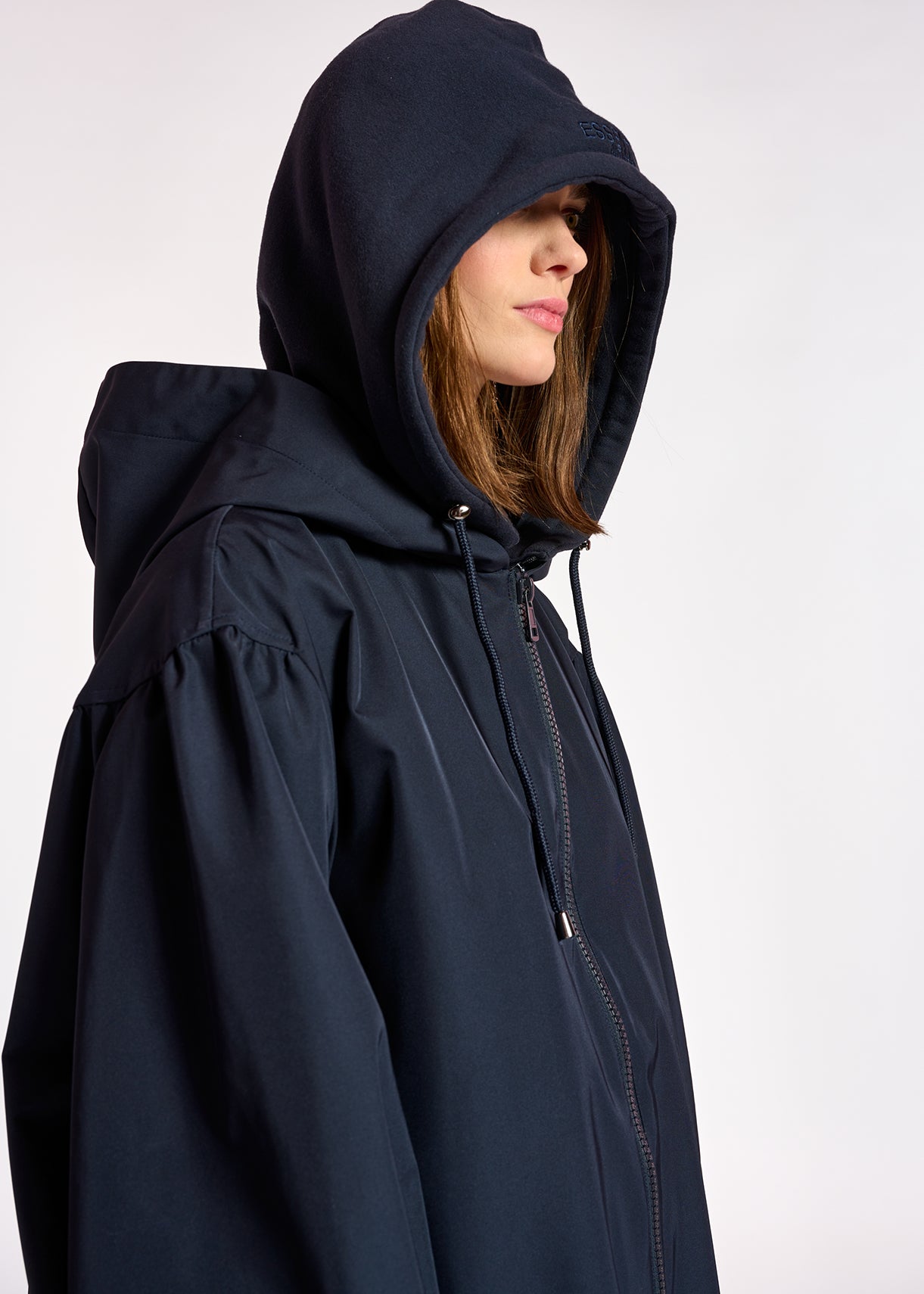 Dark blue hooded raincoat RE—SSENTIEL | Essentiel second hand