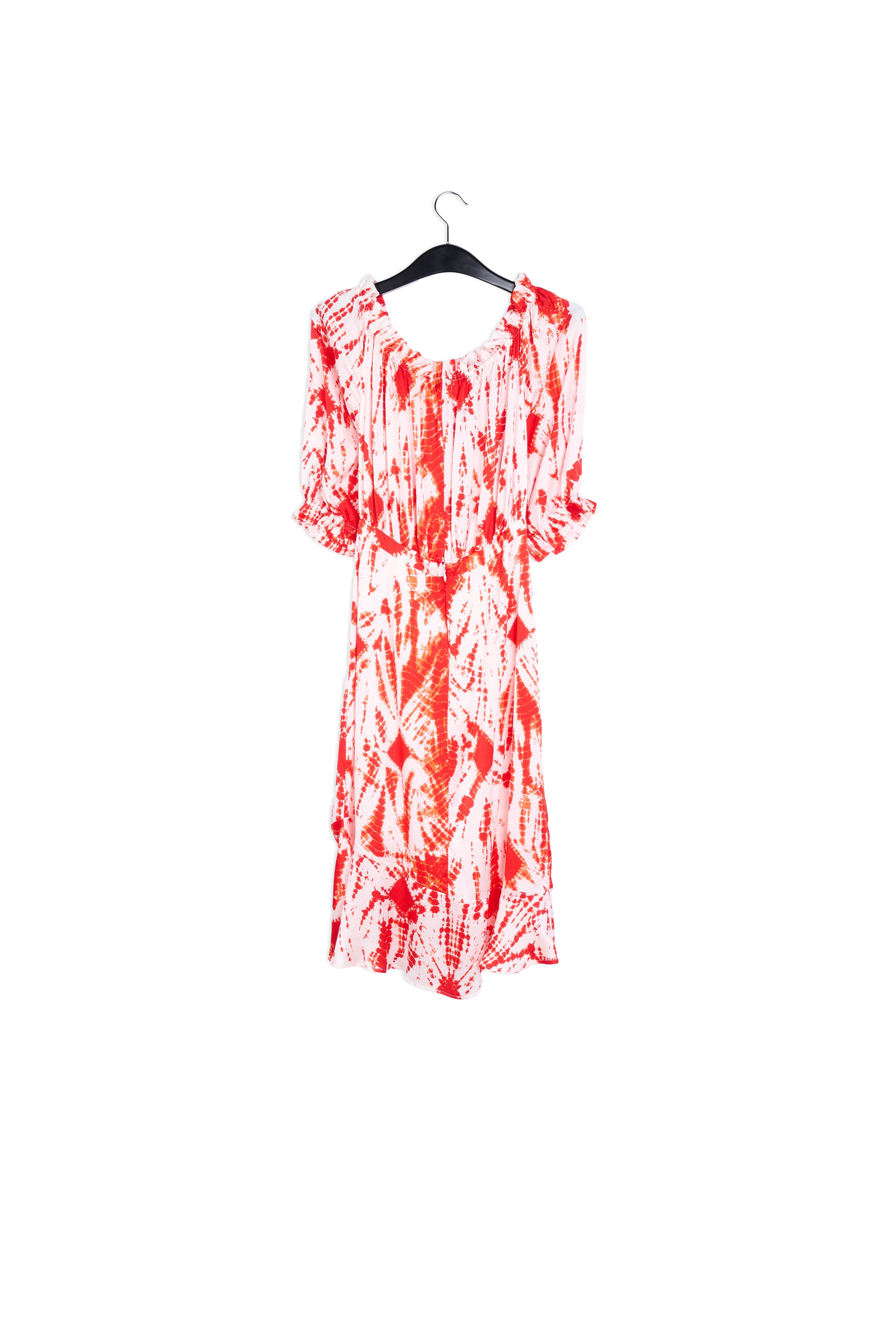 Robe en soie tie-dye blanc cassé et vert RE—SSENTIEL | Essentiel second hand