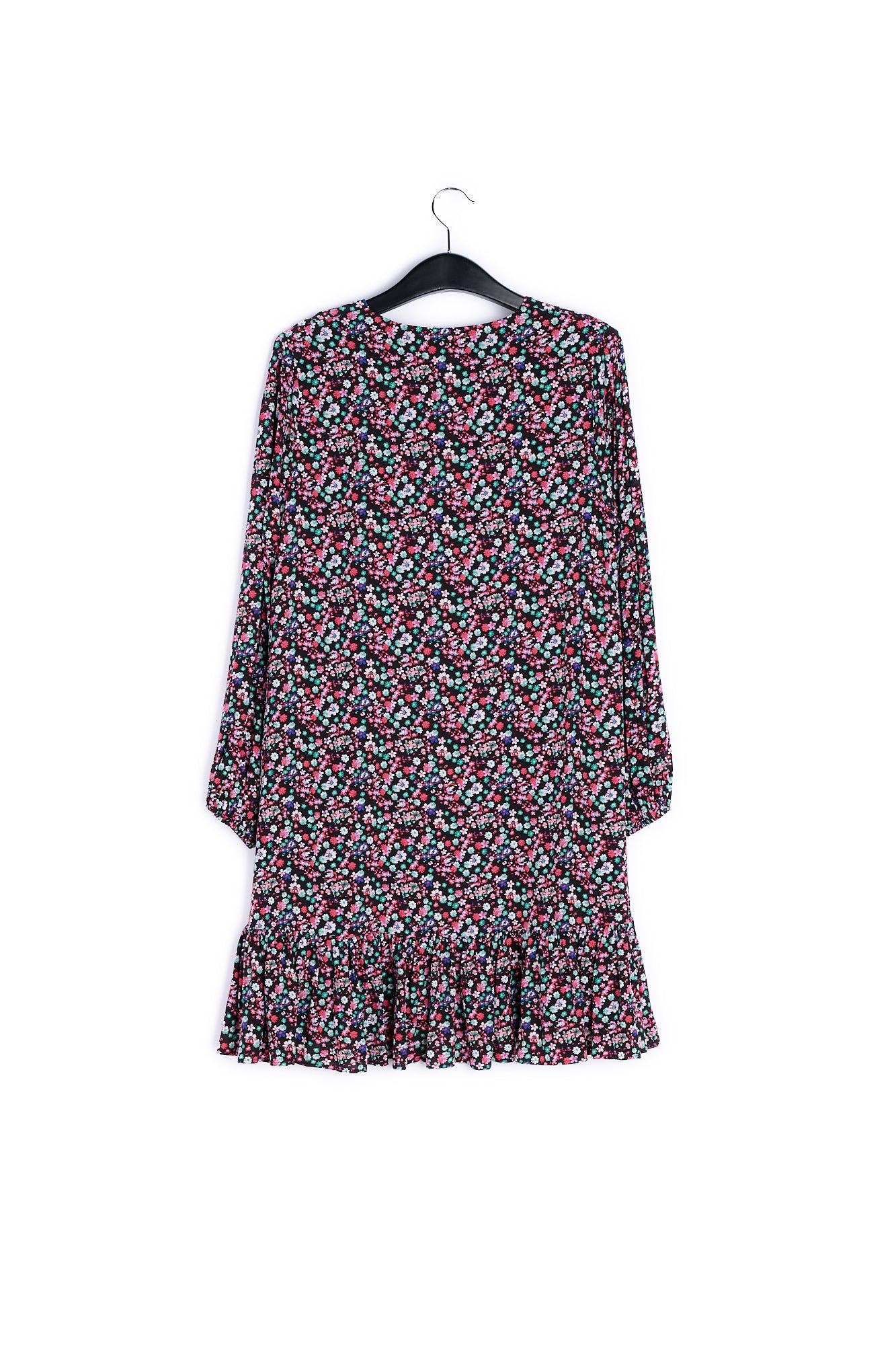 Black floral-print mini dress RE—SSENTIEL | Essentiel second hand