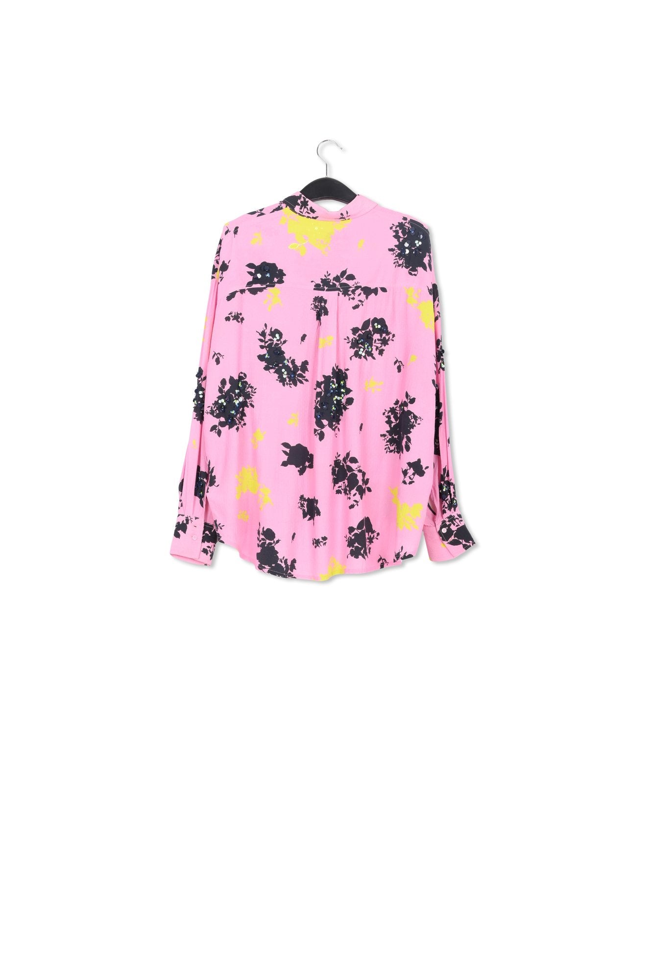 Chemise à imprimé fleuri rose, noir et jaune RE—SSENTIEL | Essentiel second hand