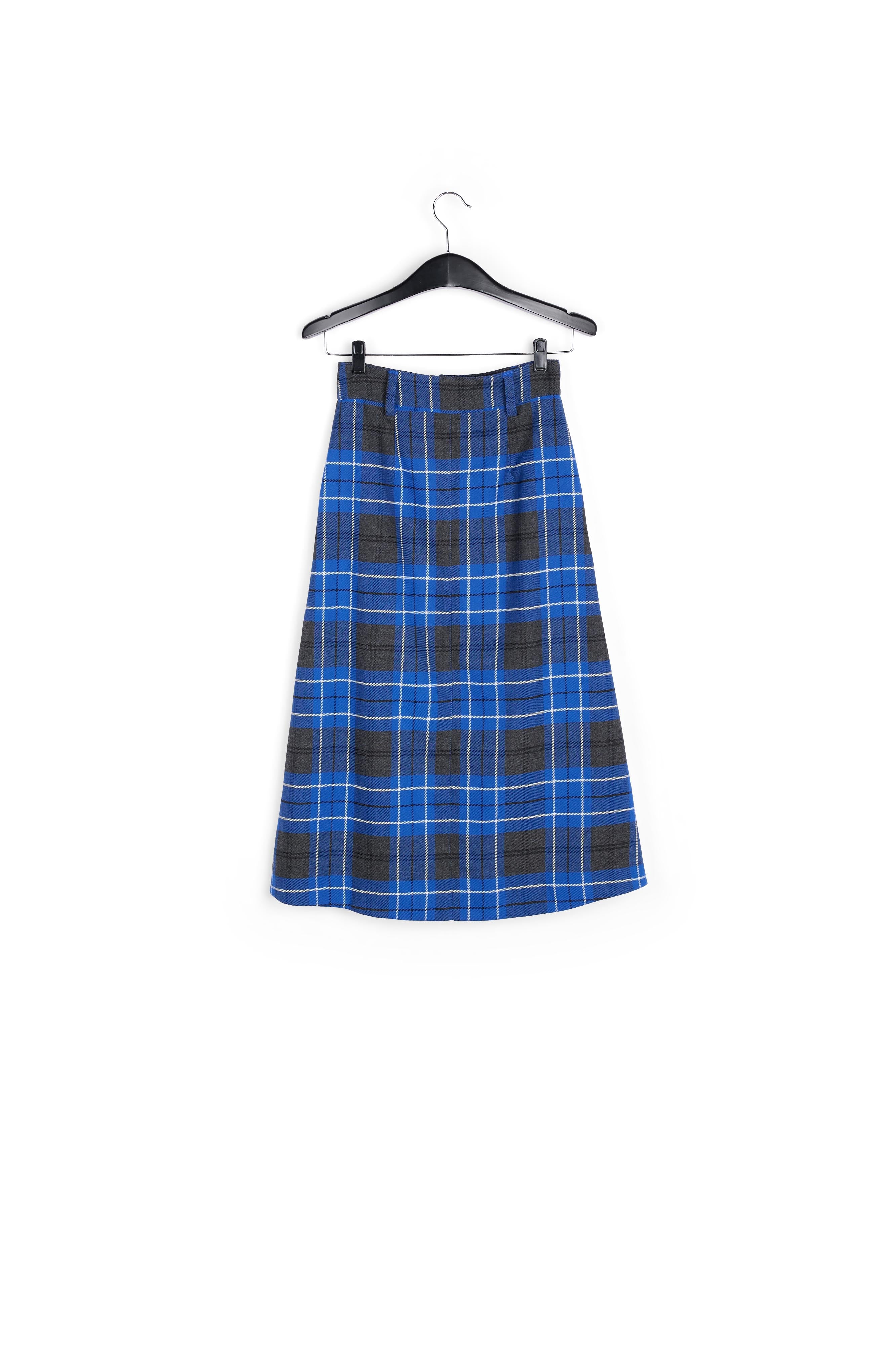 Blue and black check midi skirt RE—SSENTIEL | Essentiel second hand