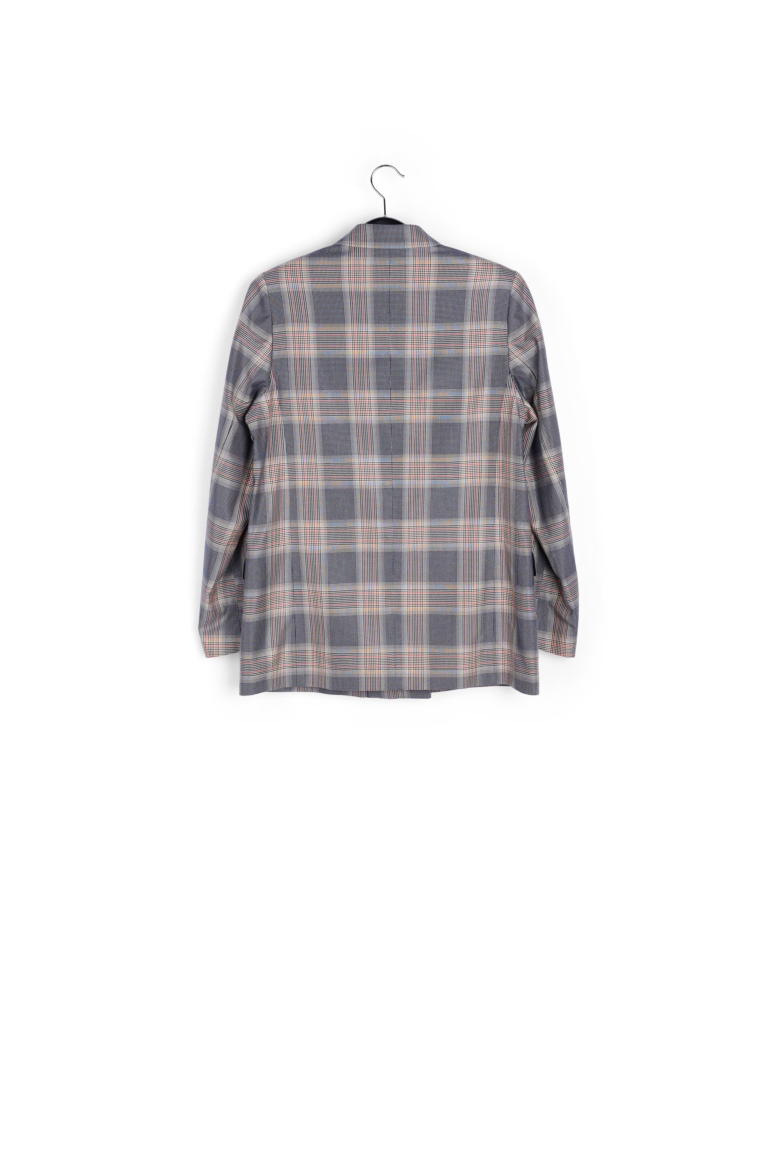Veste croisée en tartan gris RE—SSENTIEL | Essentiel second hand