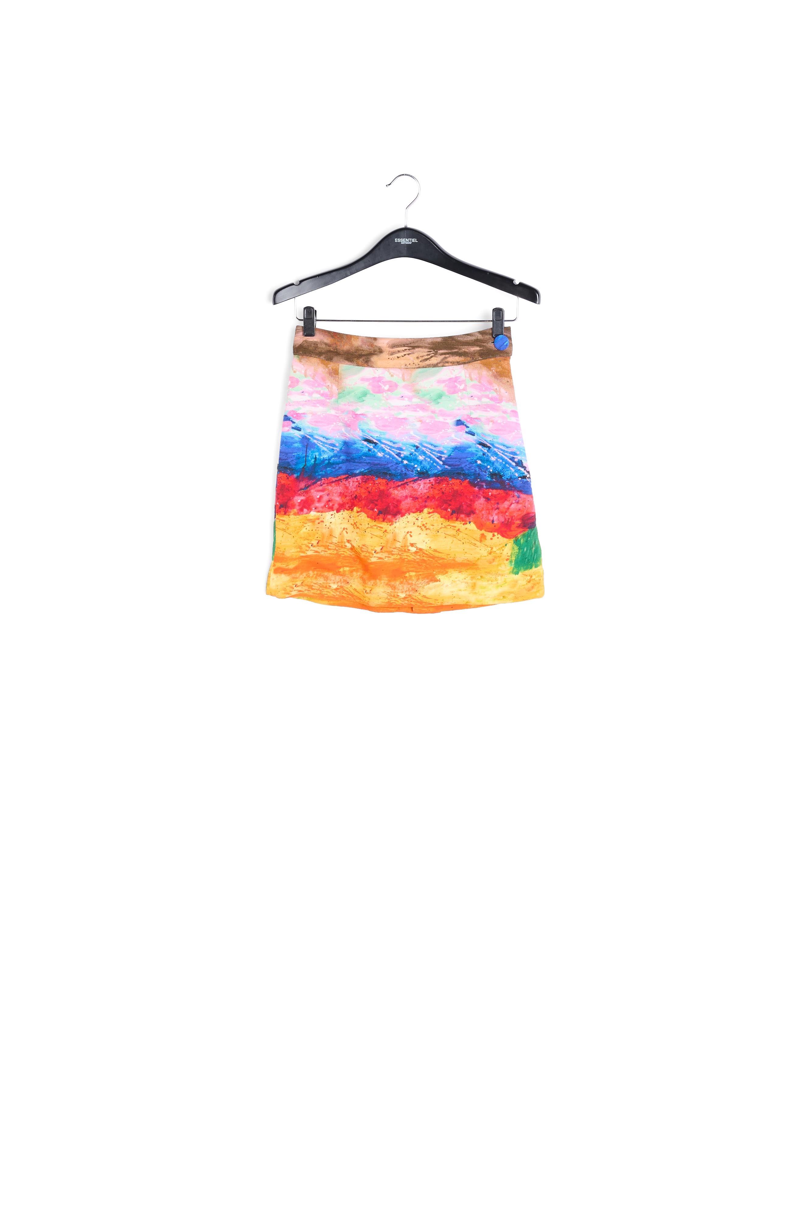 Colorful paint stroke print A-line mini skirt RE—SSENTIEL | Essentiel second hand