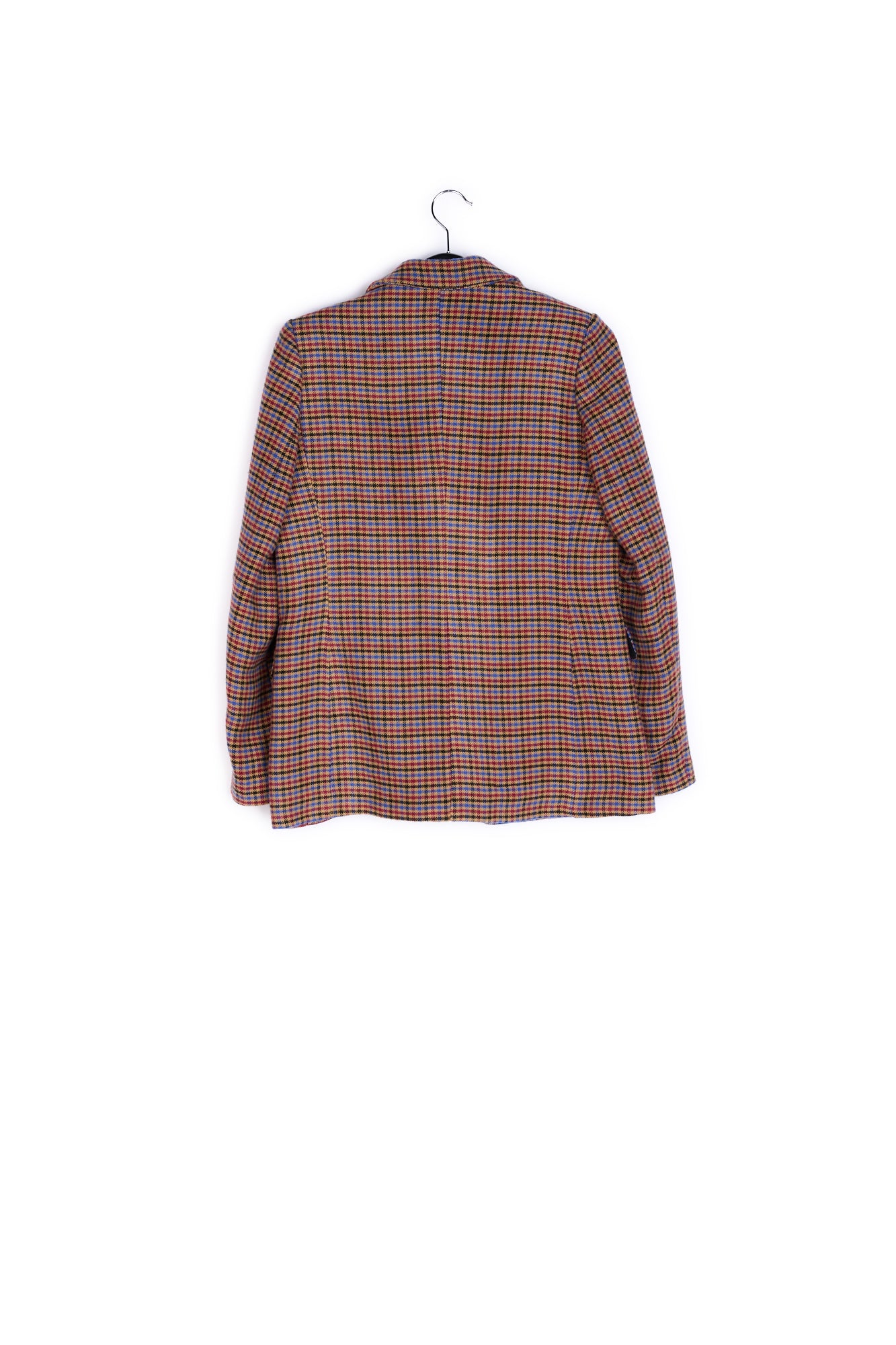 Light brown cardigan with blue, red and black checks RE—SSENTIEL | Essentiel second hand