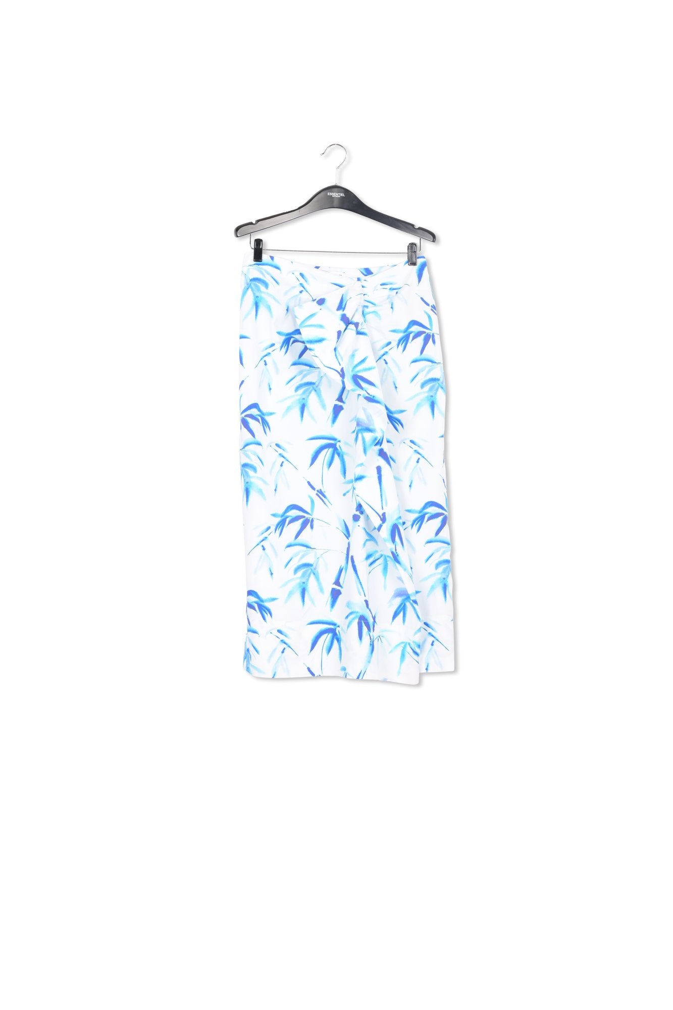 Off-white cotton draped midi skirt with palm leaf print RE—SSENTIEL | Essentiel second hand
