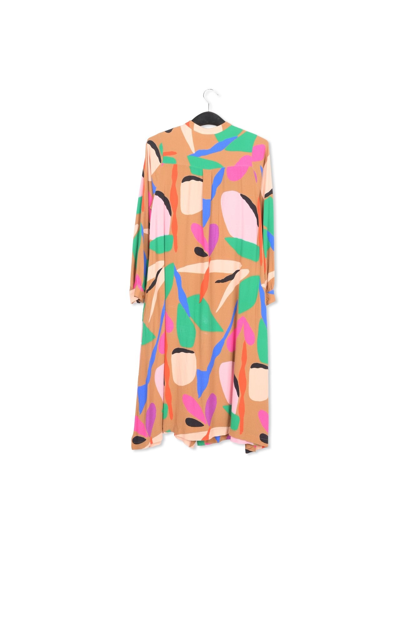 Camel graphic-print shirt dress RE—SSENTIEL | Essentiel second hand