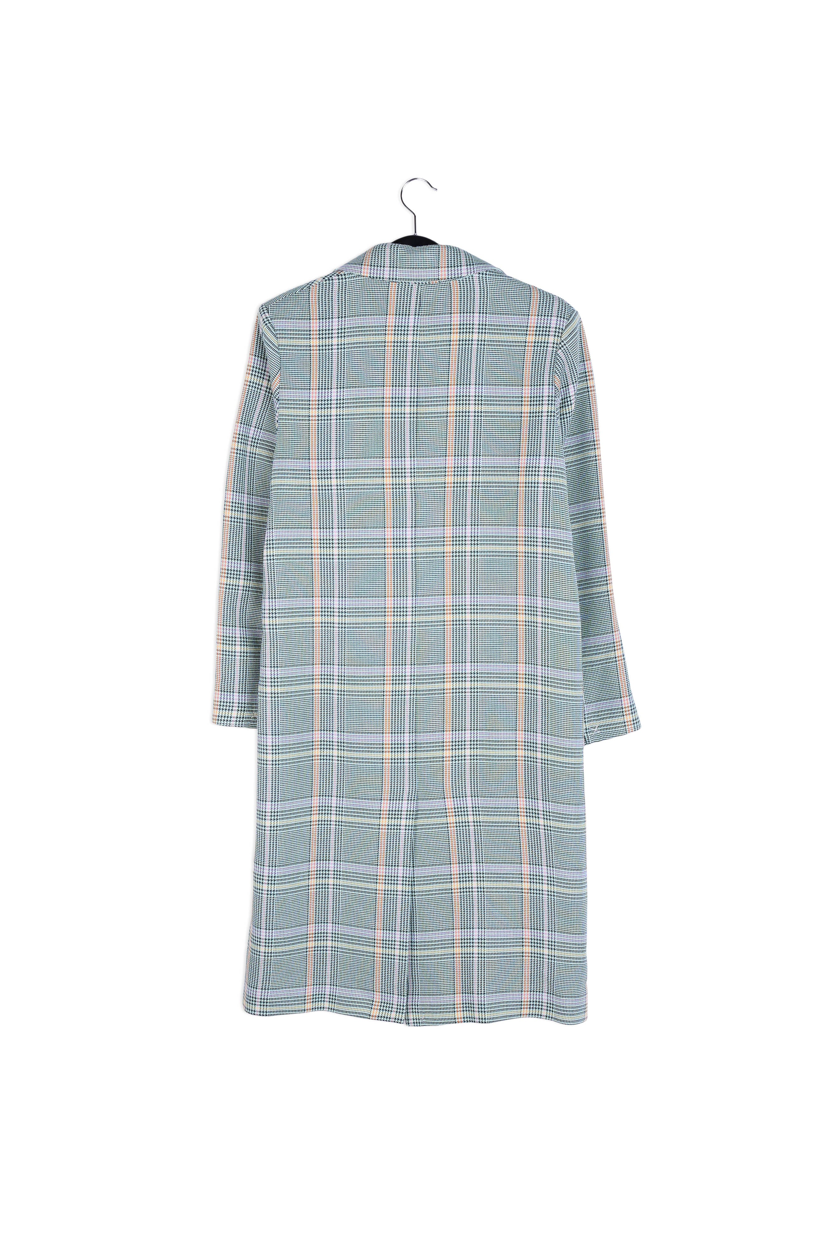 Manteau croisé en tartan vert RE—SSENTIEL | Essentiel second hand