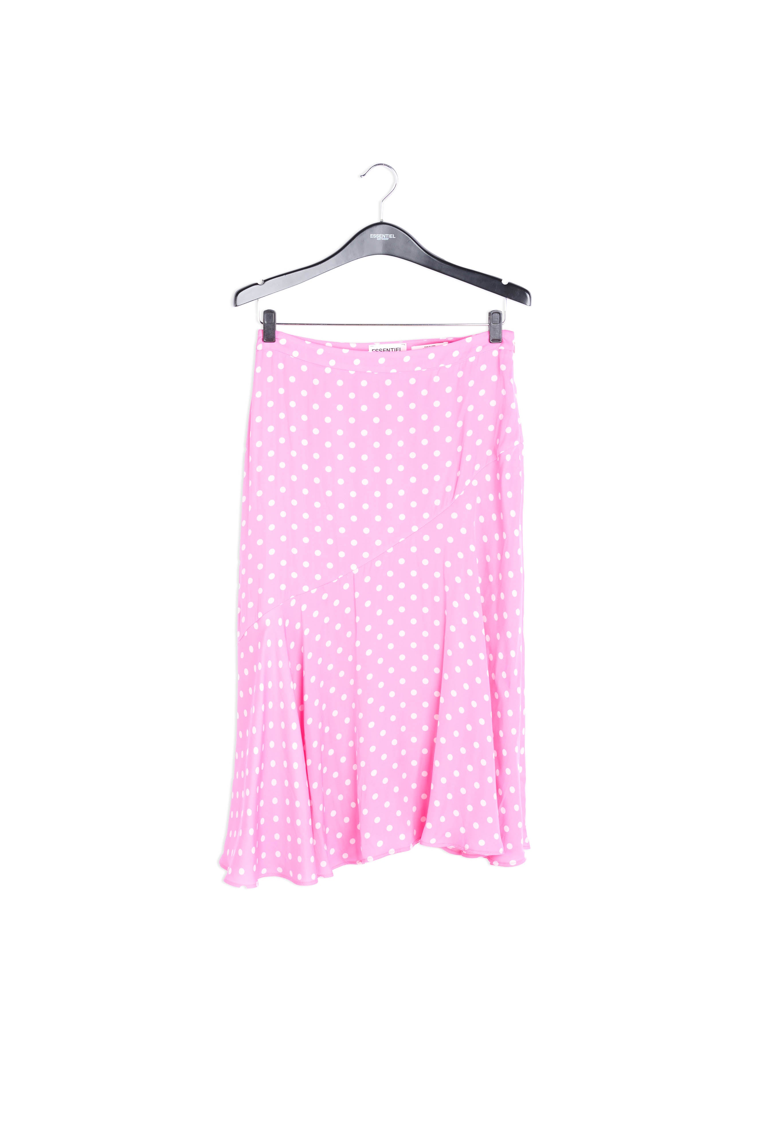 Jupe midi rose fluo à pois RE—SSENTIEL | Essentiel second hand