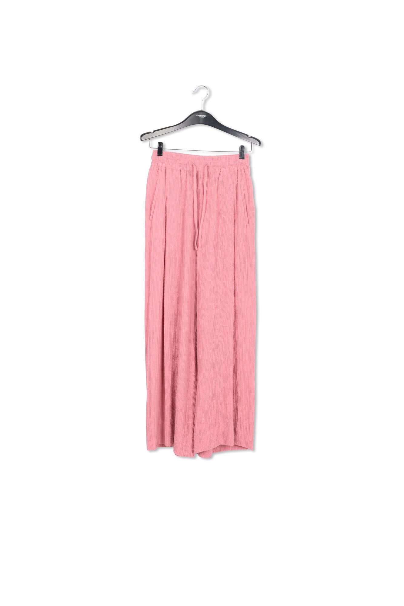 Vintage pink wide-leg seersucker pants RE—SSENTIEL | Essentiel second hand