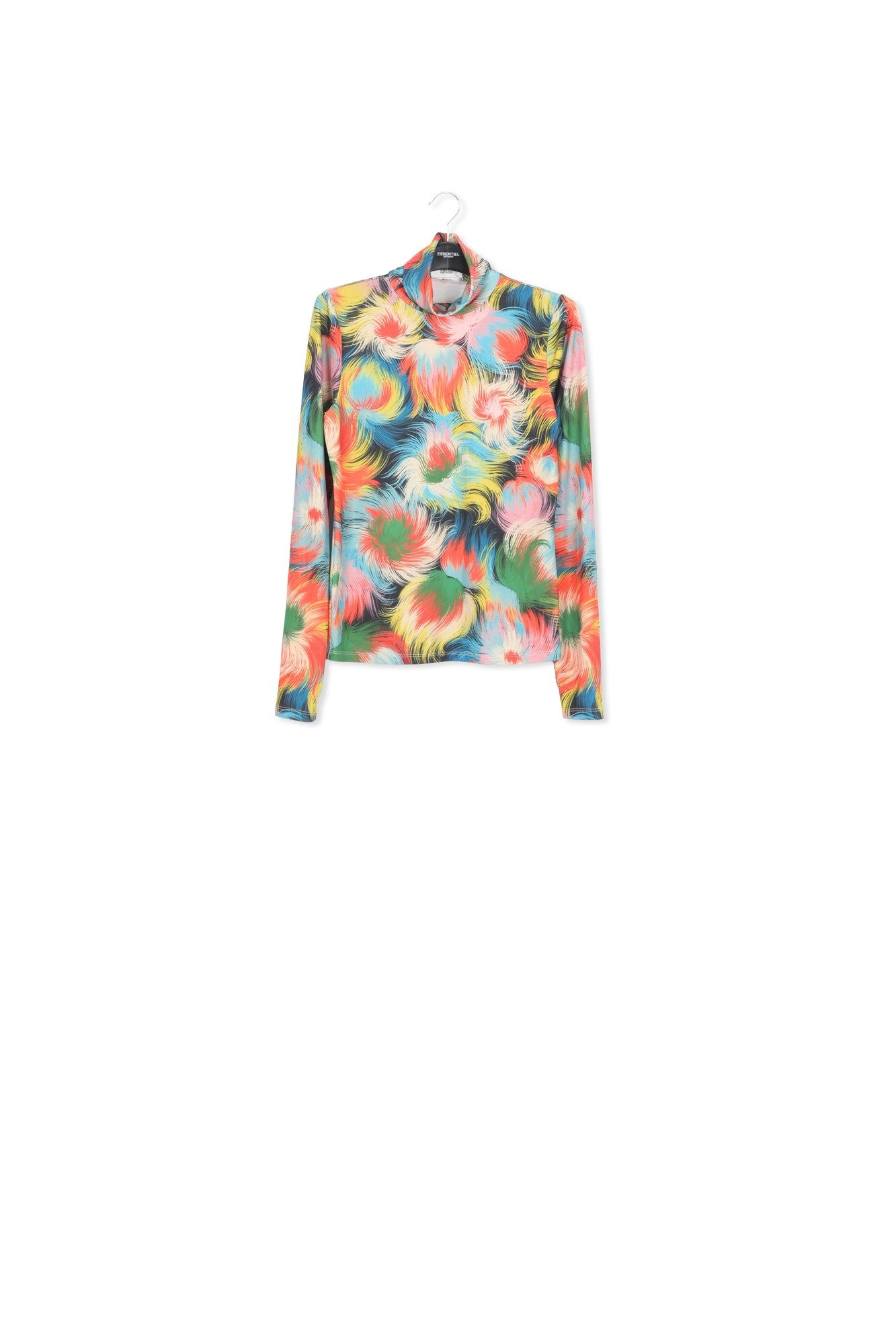 Multicolor abstract-print turtleneck top RE—SSENTIEL | Essentiel second hand