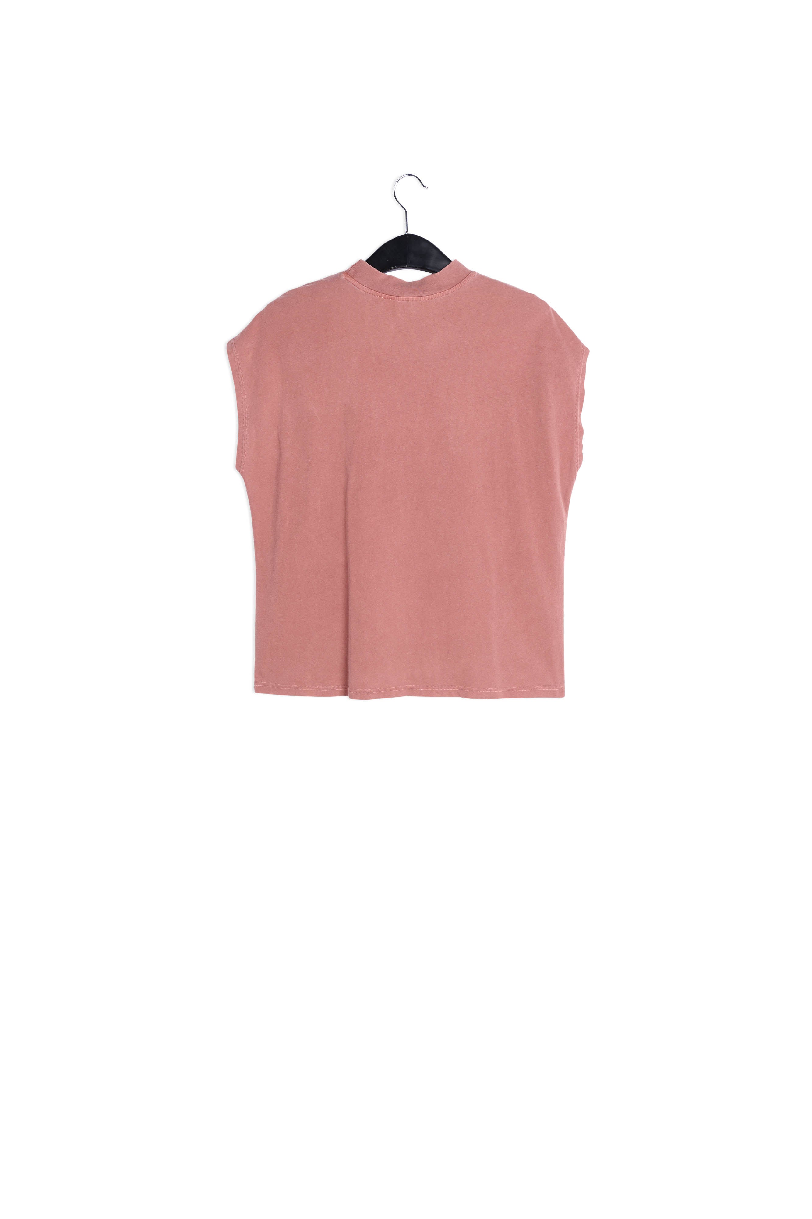 Brown cap-sleeve organic cotton t-shirt RE—SSENTIEL | Essentiel second hand