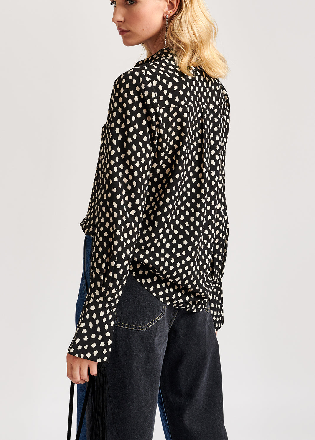 Black polka dot shirt RE—SSENTIEL | Essentiel second hand