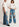 Jean bleu usé à jambes larges Faume - seconde main