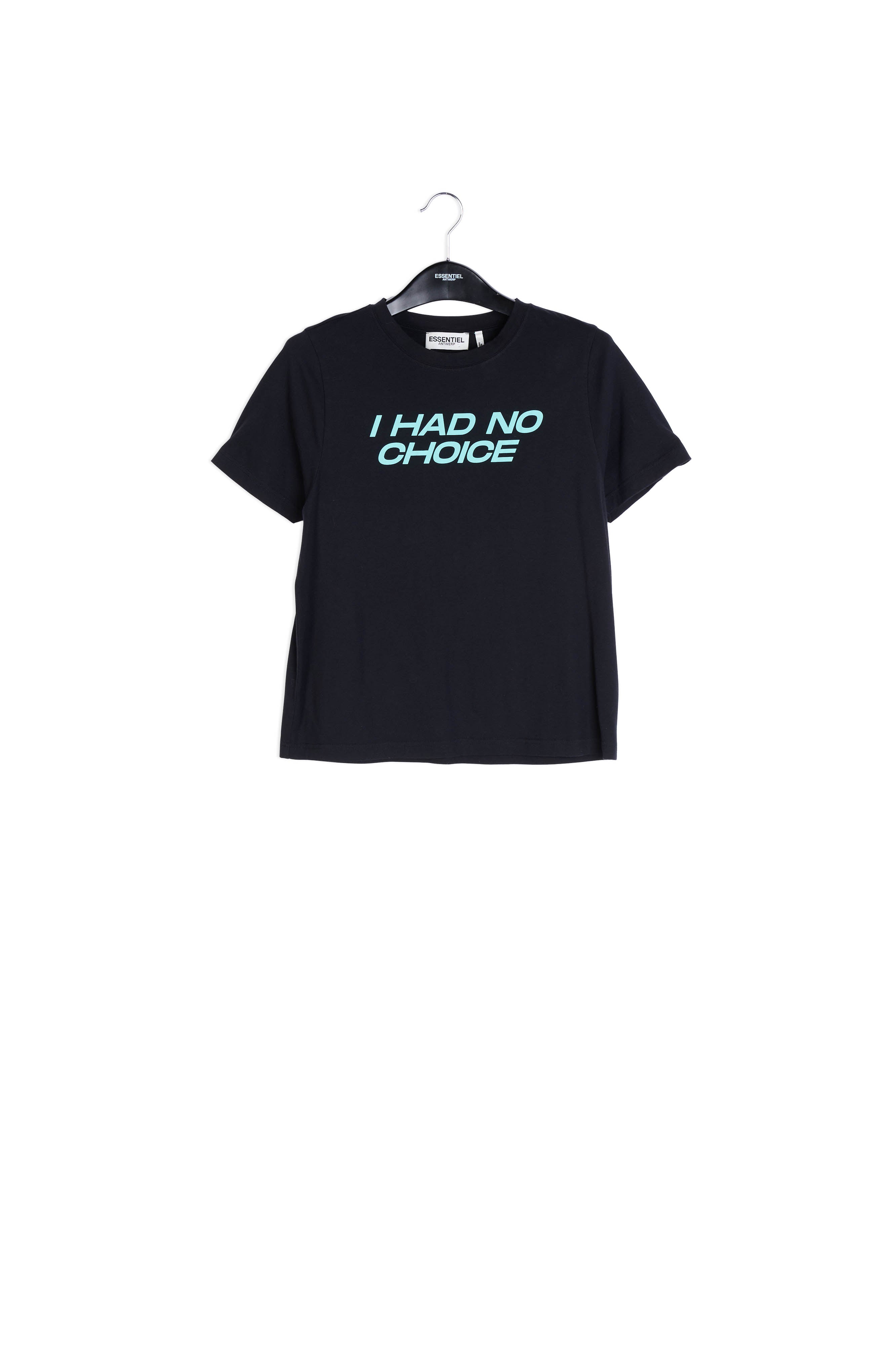 Black organic cotton t-shirt with print RE—SSENTIEL | Essentiel second hand