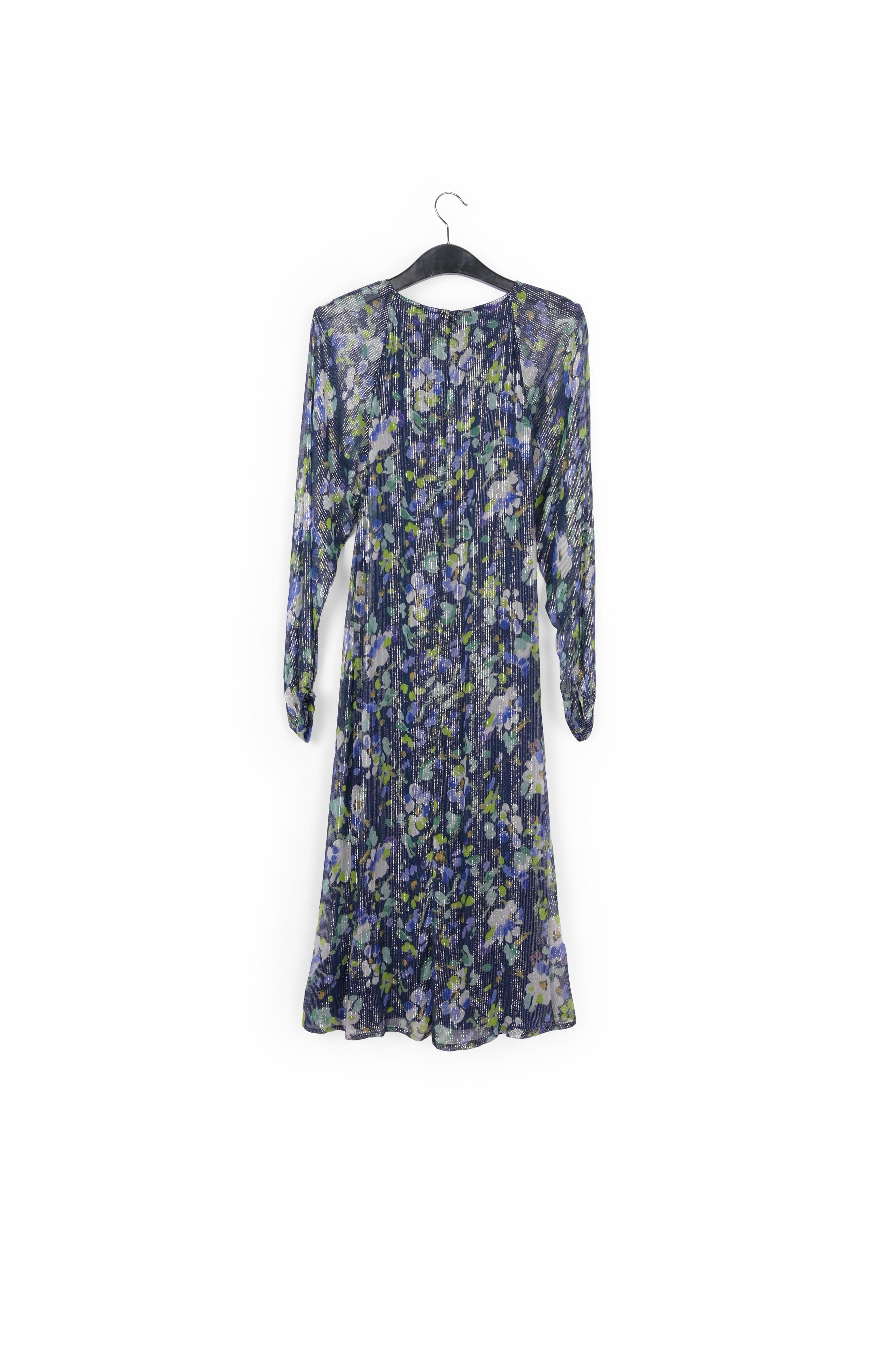 Robe midi vert menthe à fleurs avec ceinture RE—SSENTIEL | Essentiel second hand