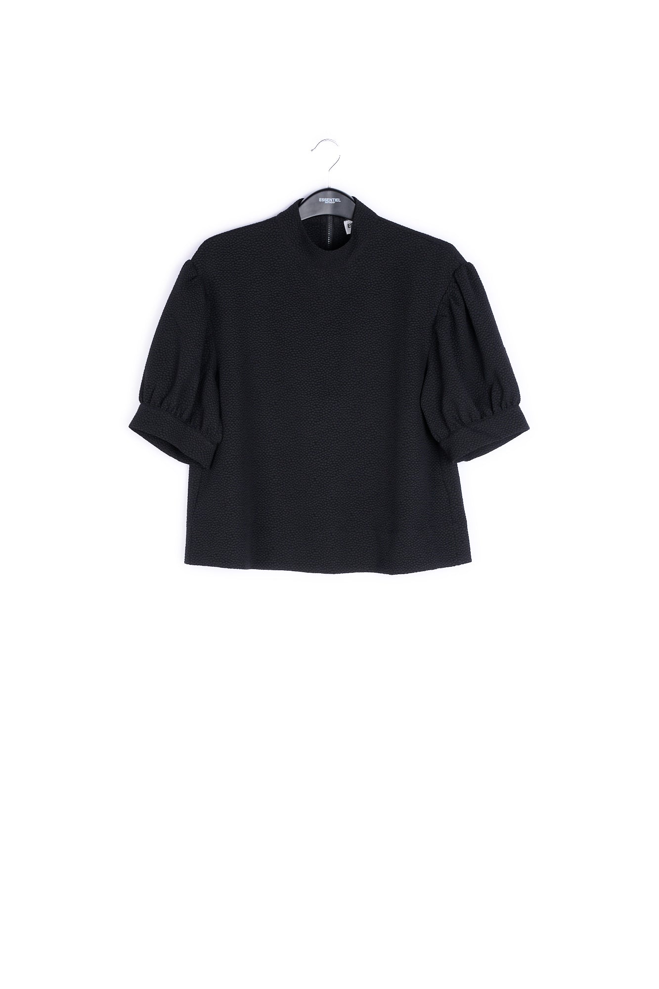 Black top with puffed sleeves RE—SSENTIEL | Essentiel second hand