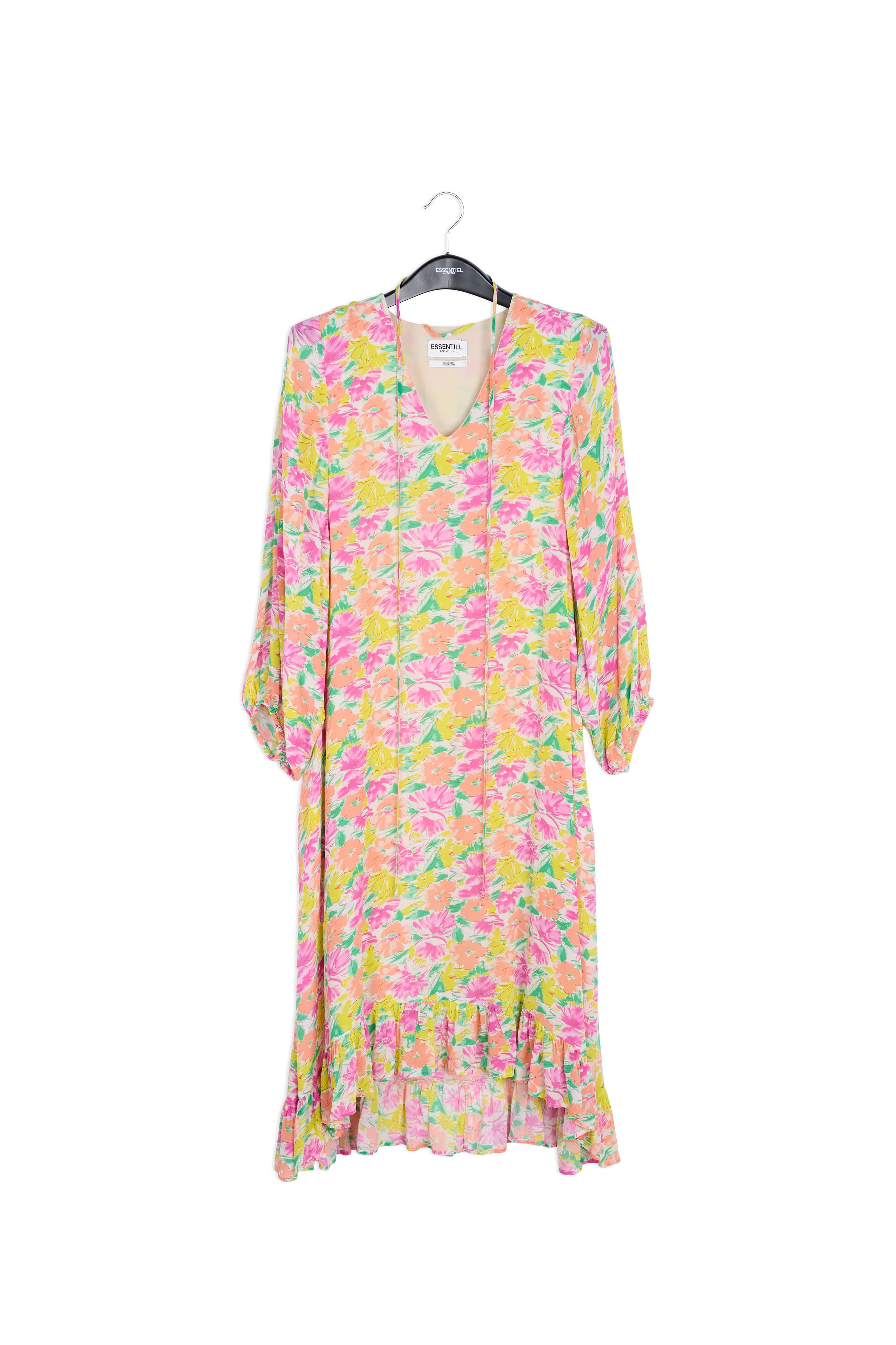 Groene midi-jurk met stippen RE—SSENTIEL | Essentiel second hand