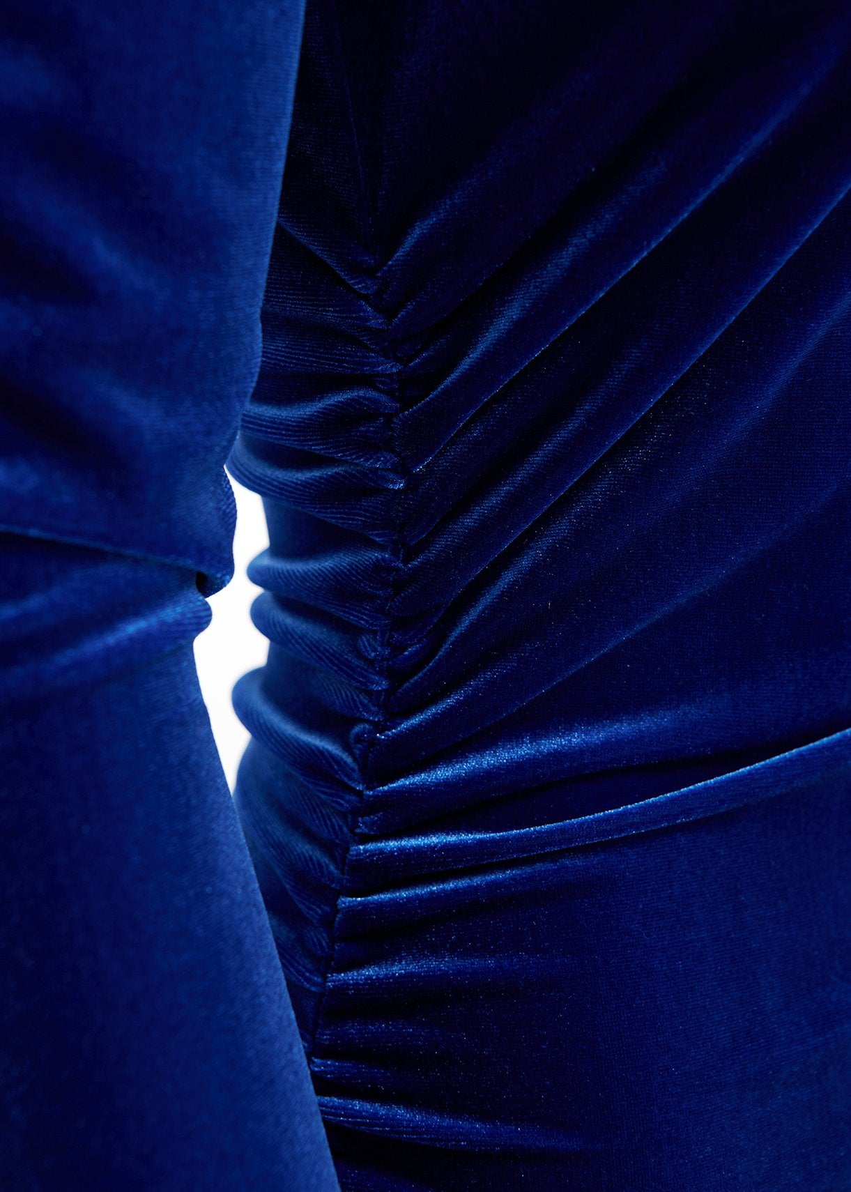 Blue stretch-velvet midi-length dress RE—SSENTIEL | Essentiel second hand