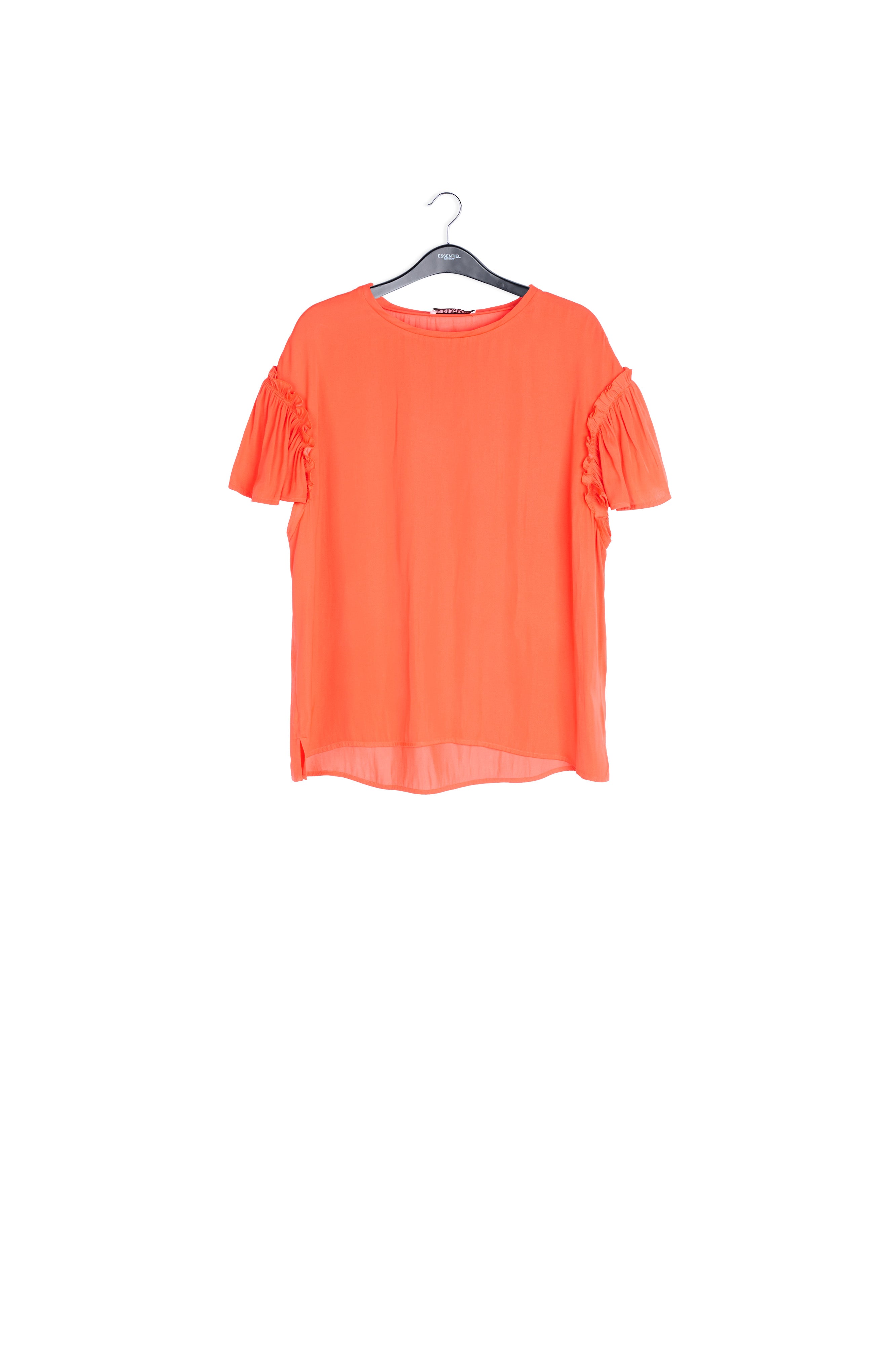 Oranje top met korte ruchemouwen RE—SSENTIEL | Essentiel second hand