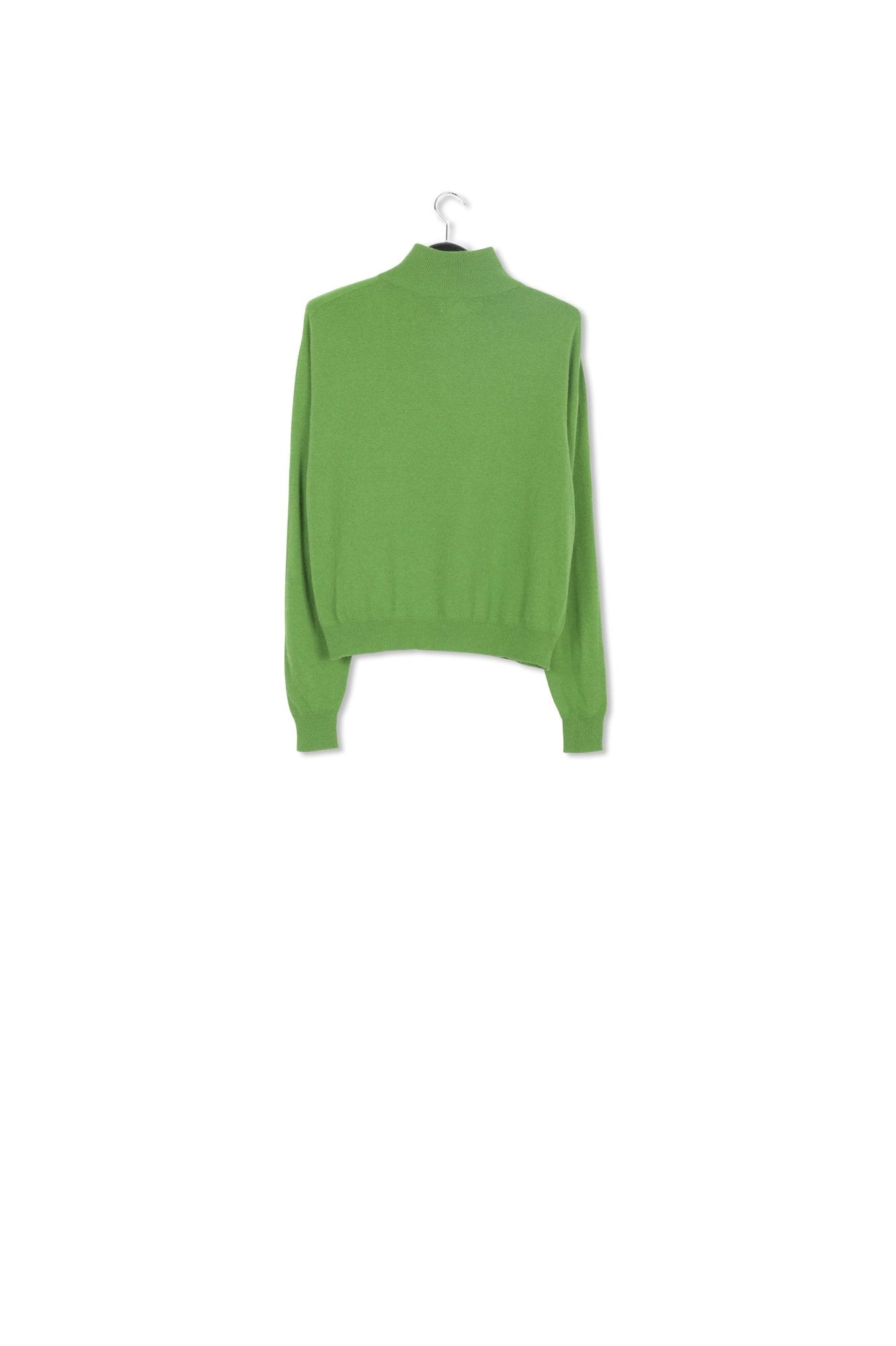 Pull à  col roulé vert en mélange de mérinos RE—SSENTIEL | Essentiel second hand