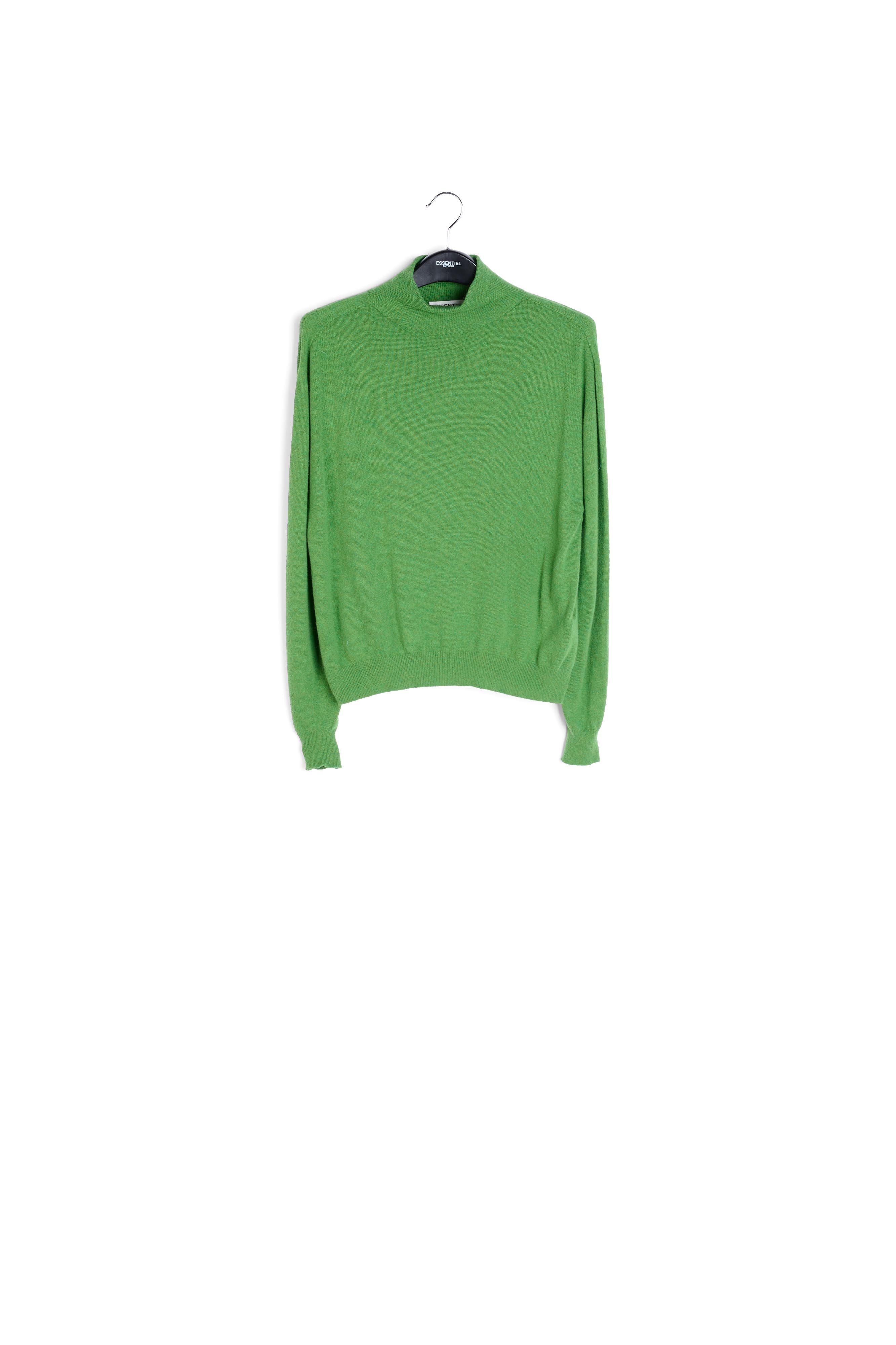 Pull à col roulé vert en mélange de mérinos RE—SSENTIEL | Essentiel second hand